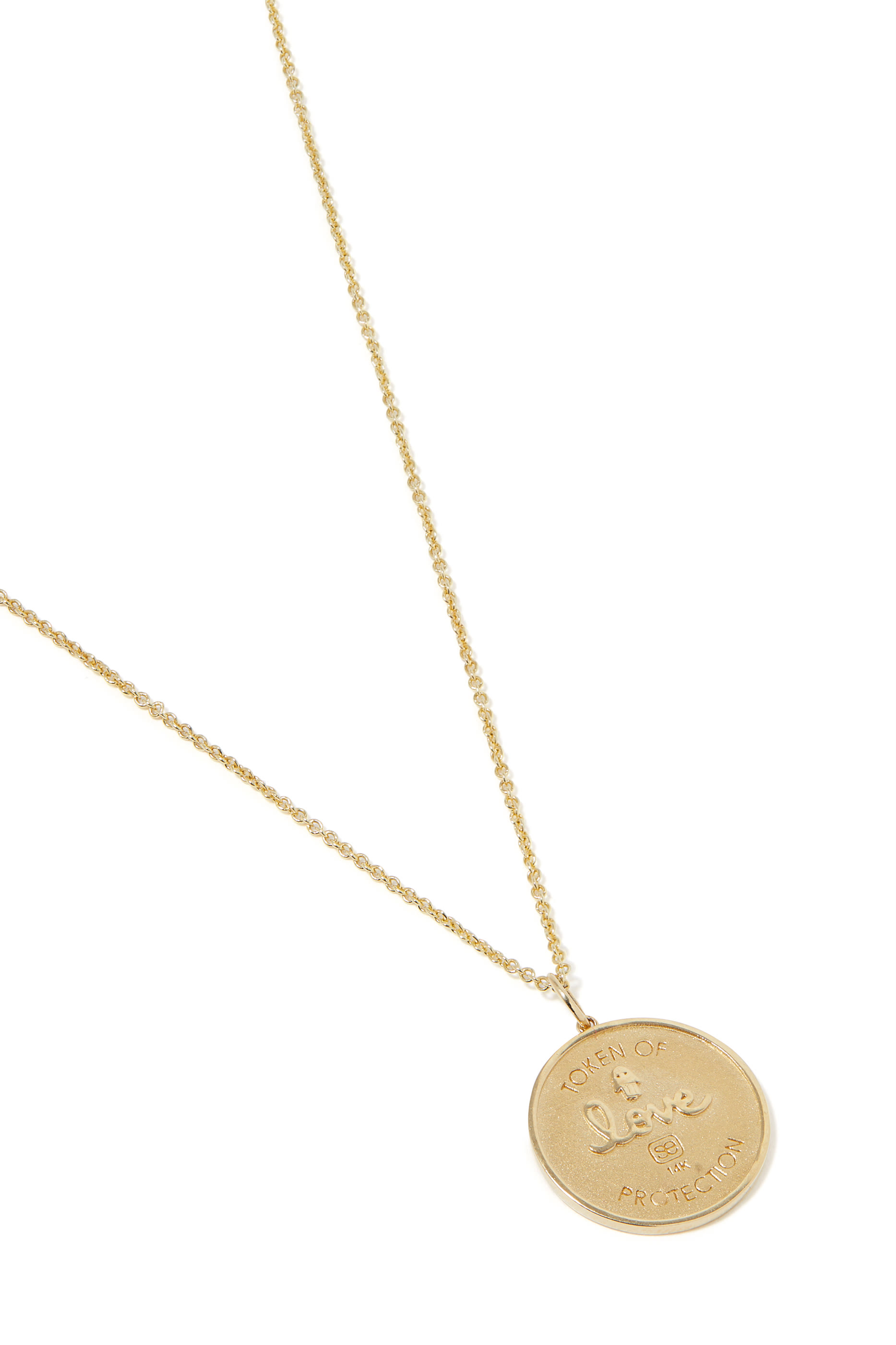 14K YG Diamond Evil Eye Coin Pendant