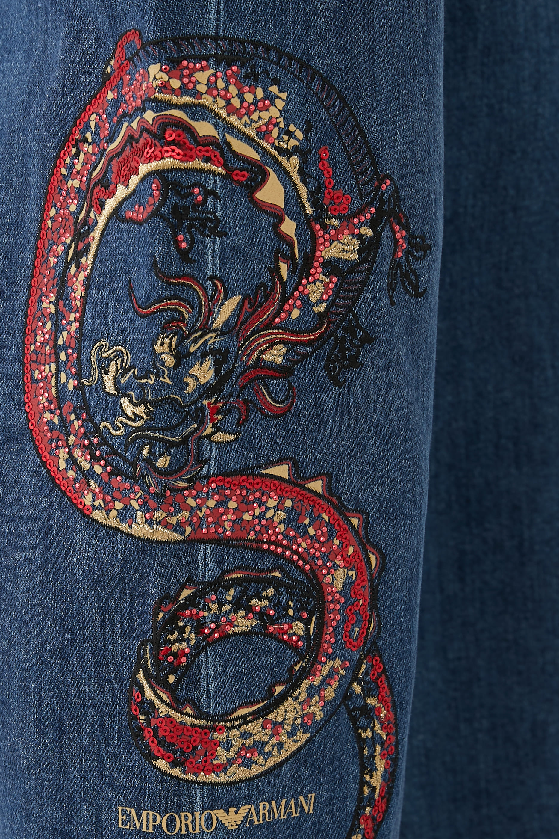Wide-Leg Embroidered Jeans