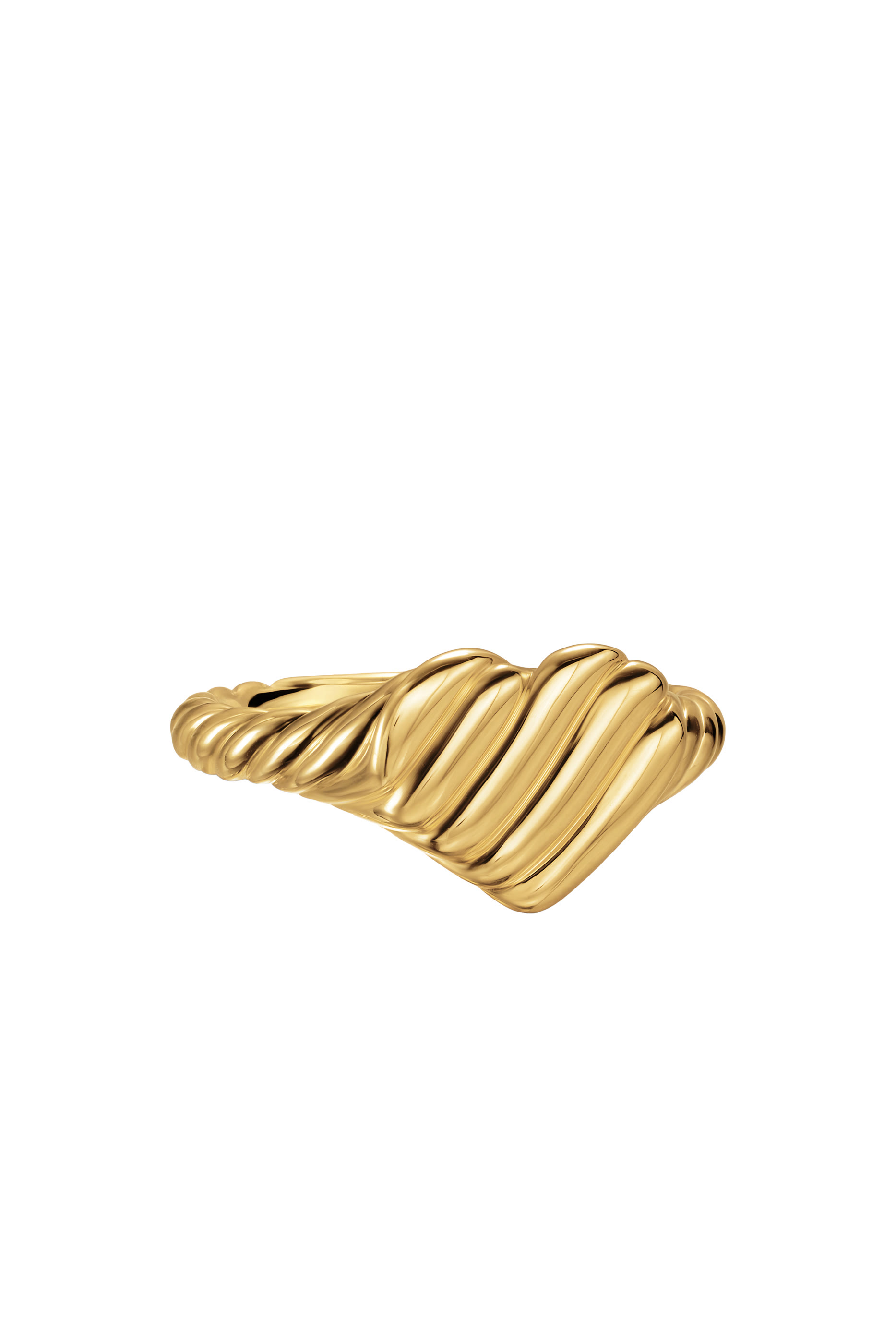 Sculpted Cable Heart Pinky Ring, 18k Yellow Gold