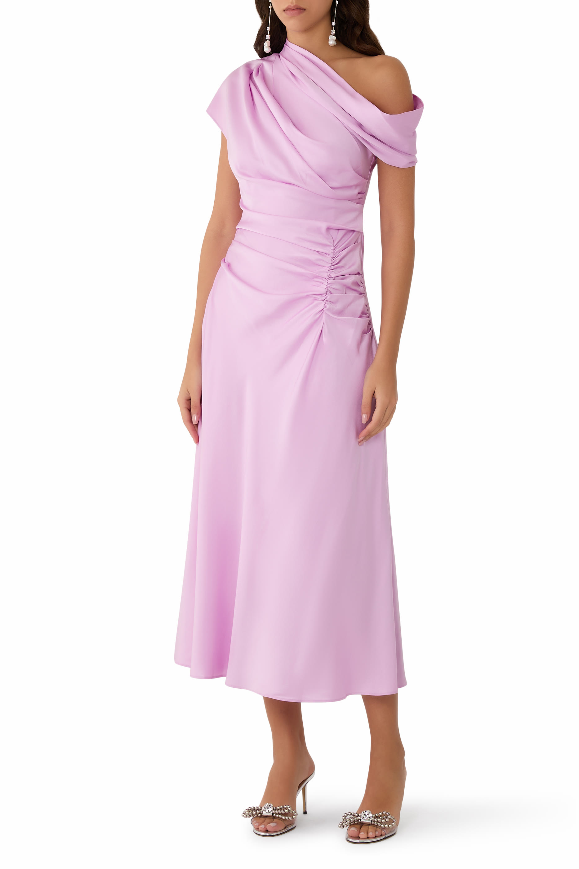 Joanna Satin Midi Dress