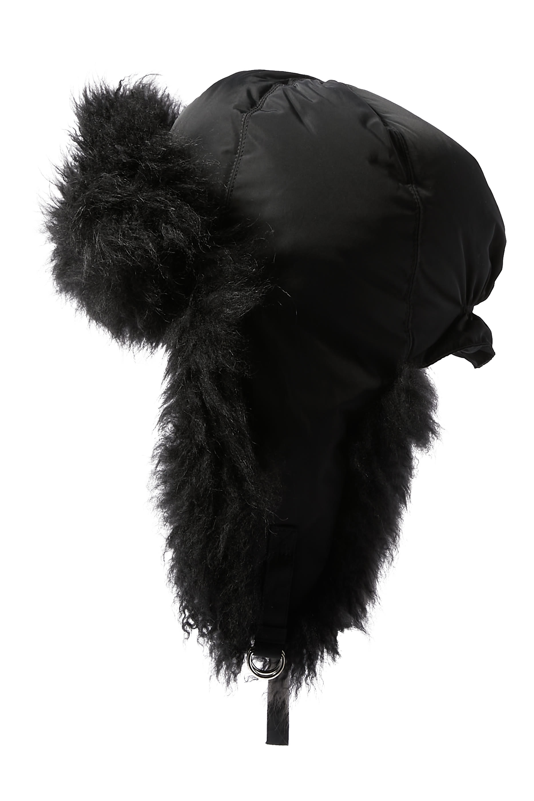 Ushanka in Quilted Technical Fabric with Fox Fur