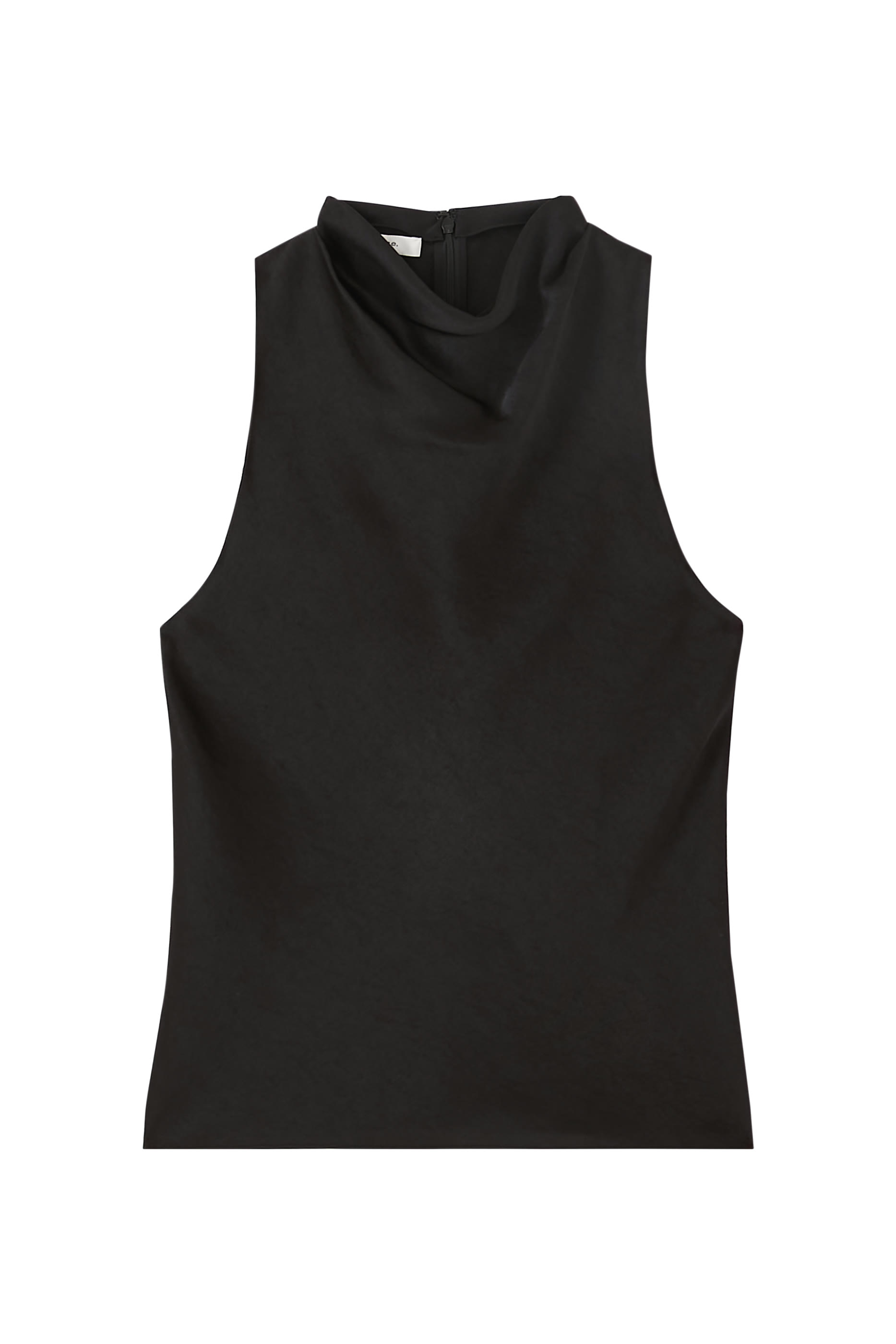  Satin Cowl-Neck Bias Top