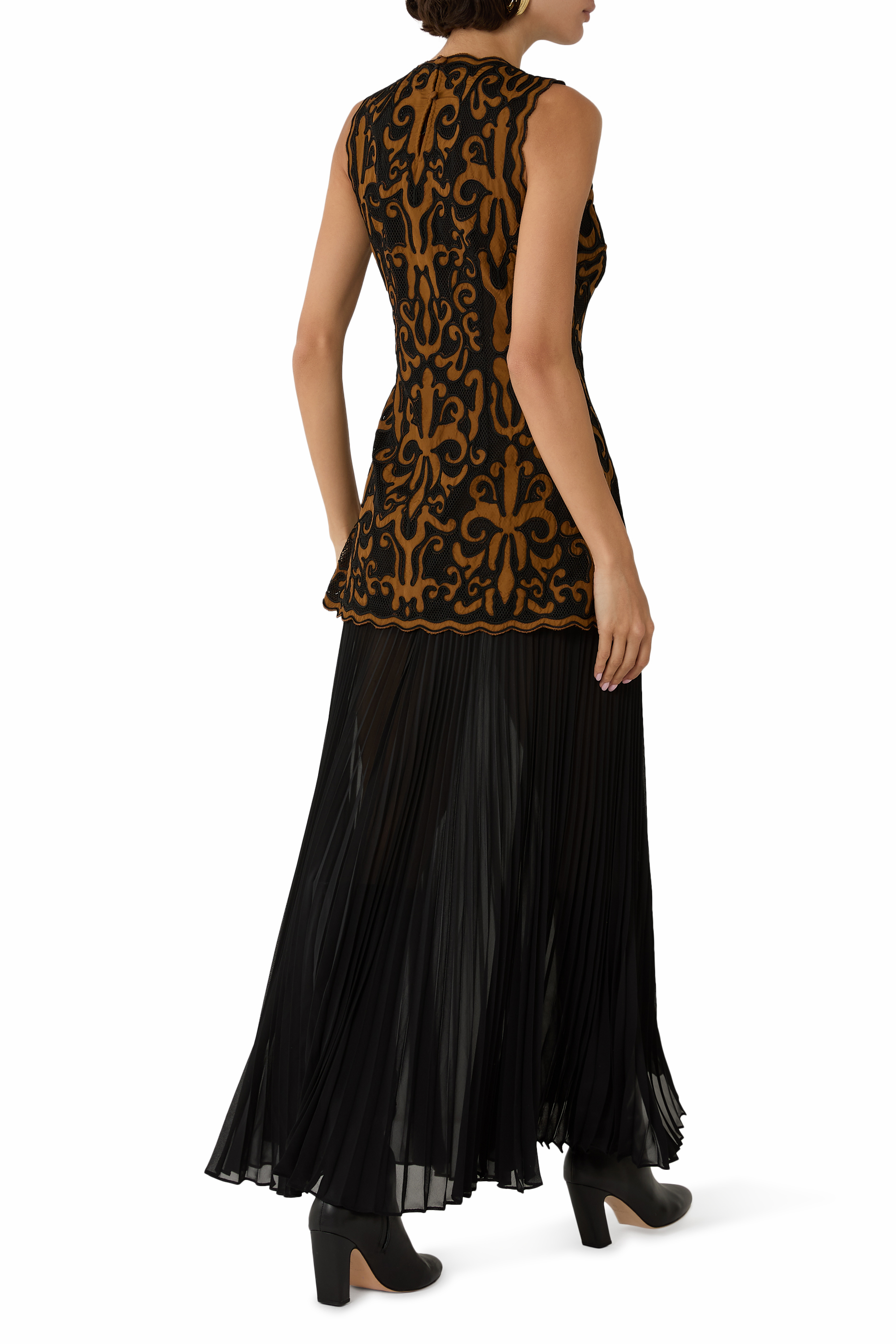 Auryn Applique Sleeveless Midi Dress