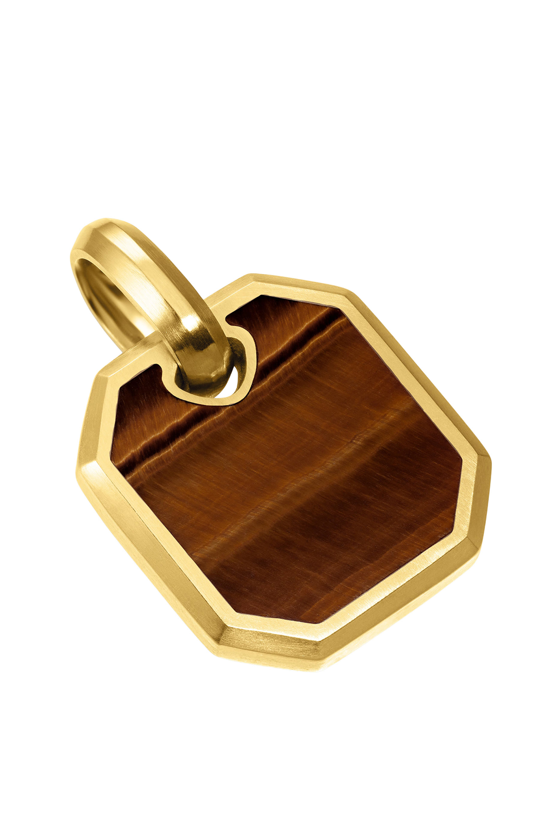  Octagonal Amulet, 18K Yellow Gold & Tiger's Eye