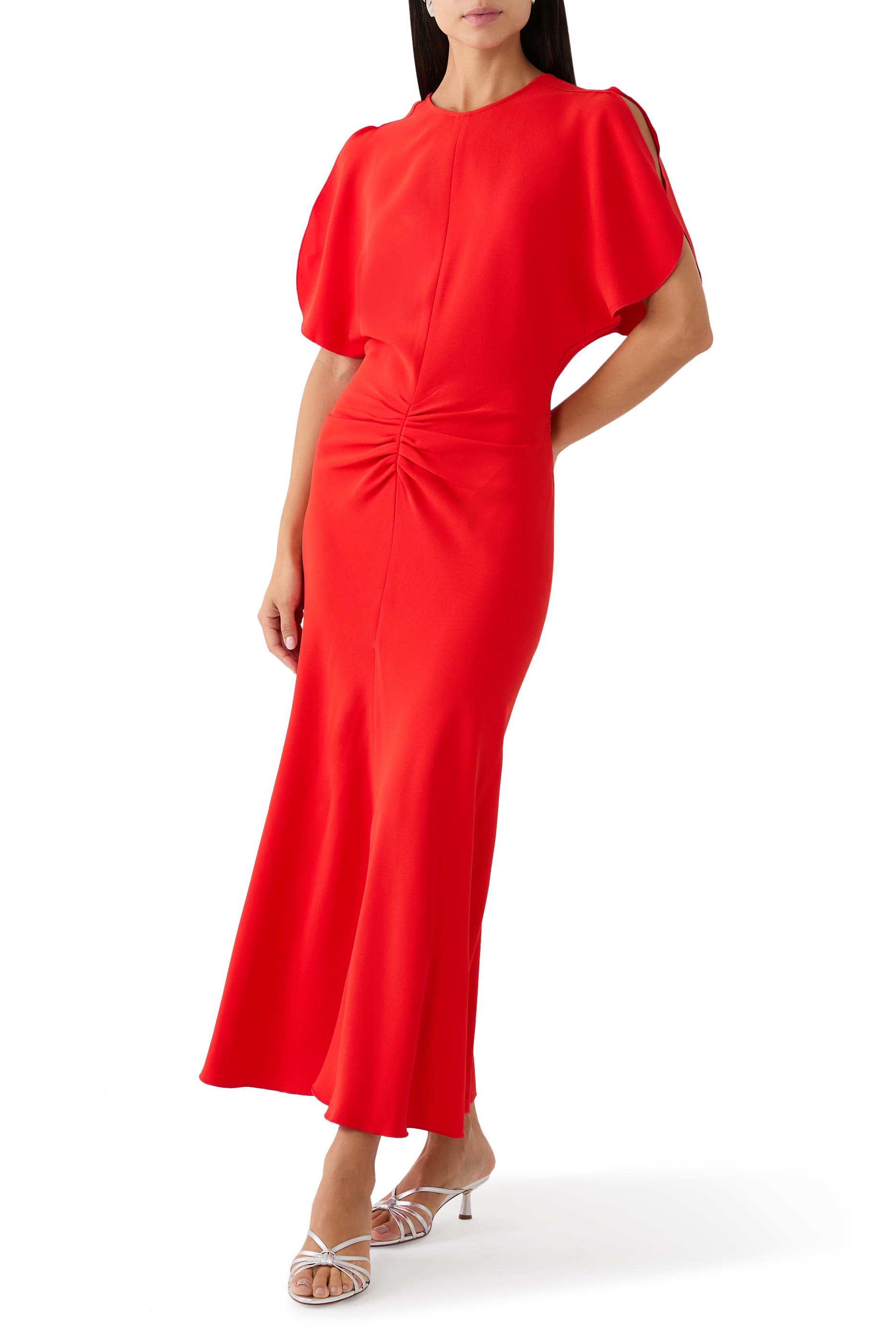 Gathered Waist Midi Dress