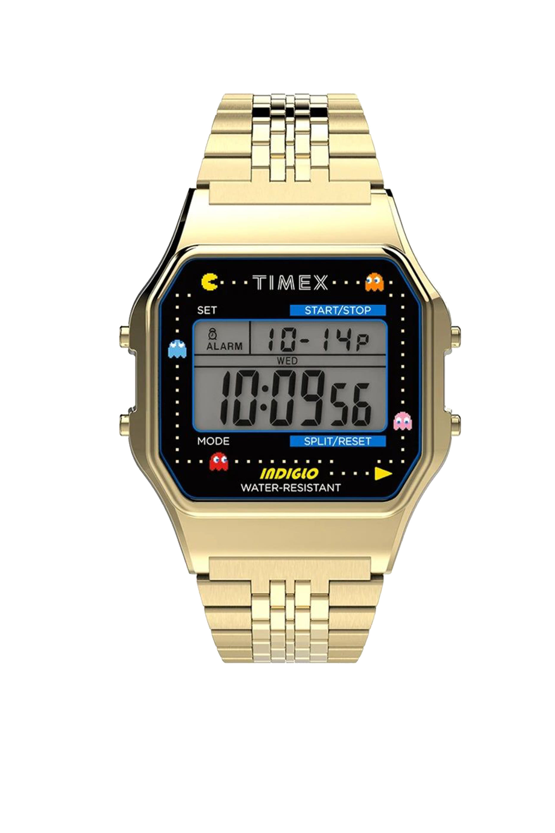 PAC-MAN Grey Dial Gold Metal Watch