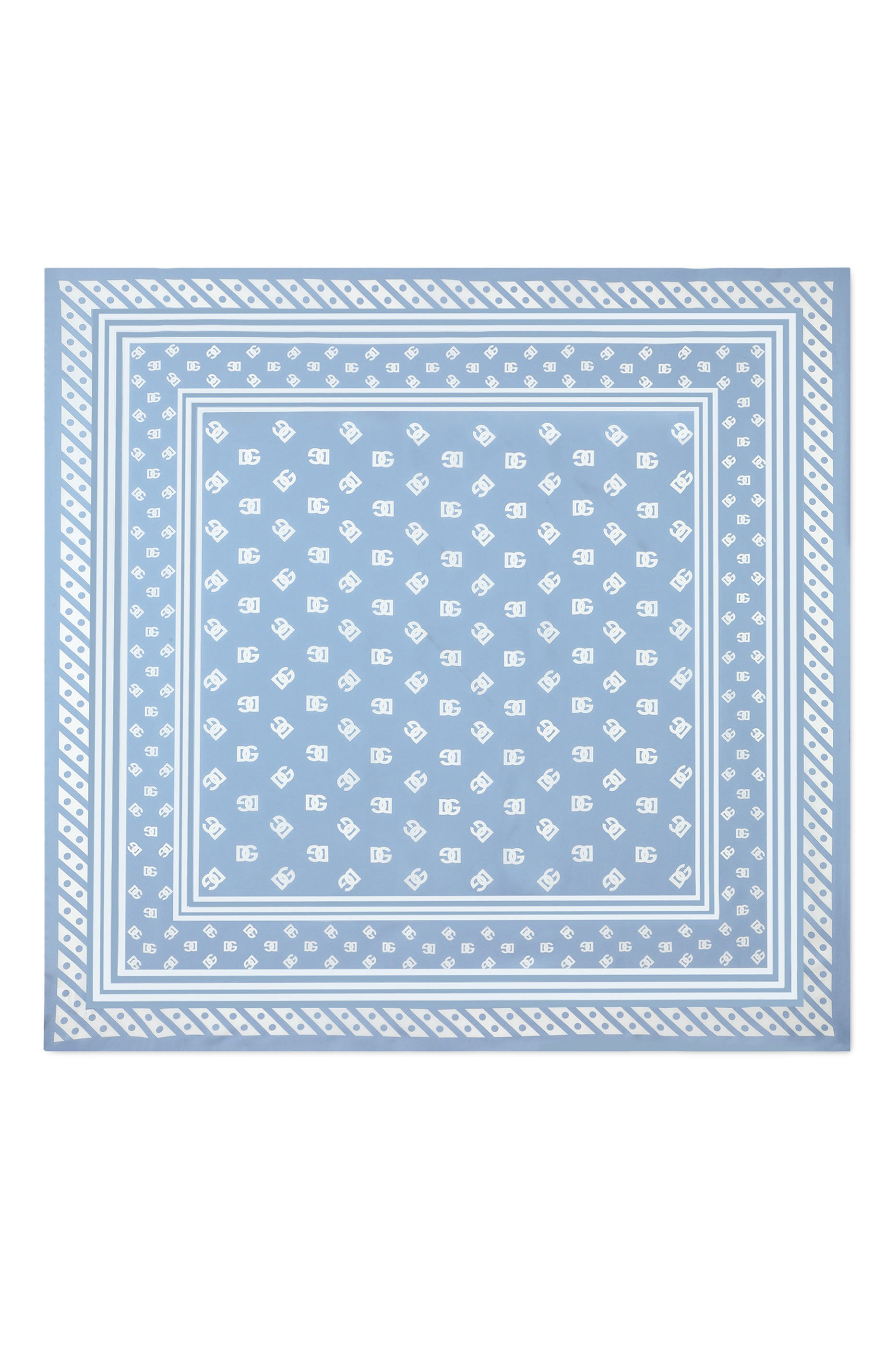 All-Over DG Logo Print Silk Twill Foulard