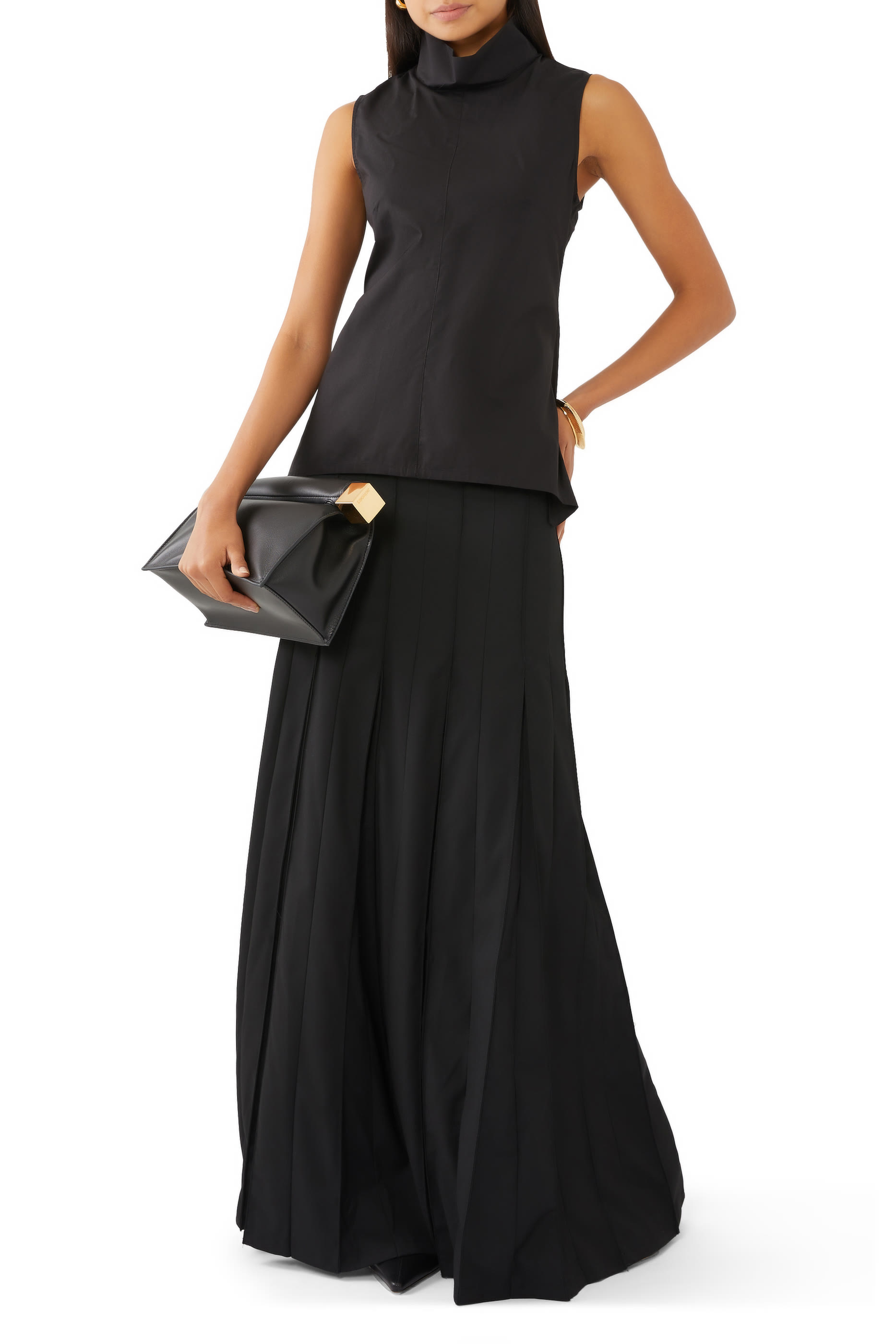 Pleated Suiting Skirt