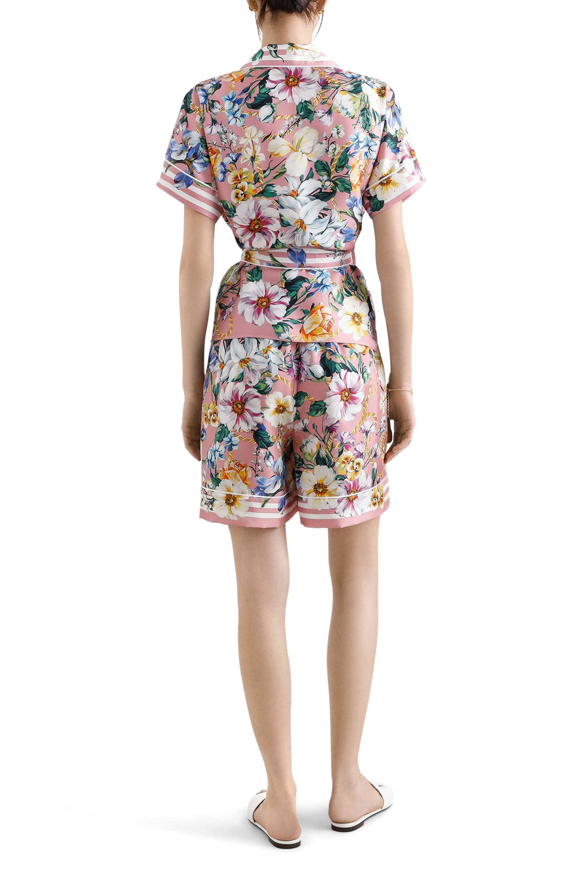Floral-Print Silk Pajama Shorts