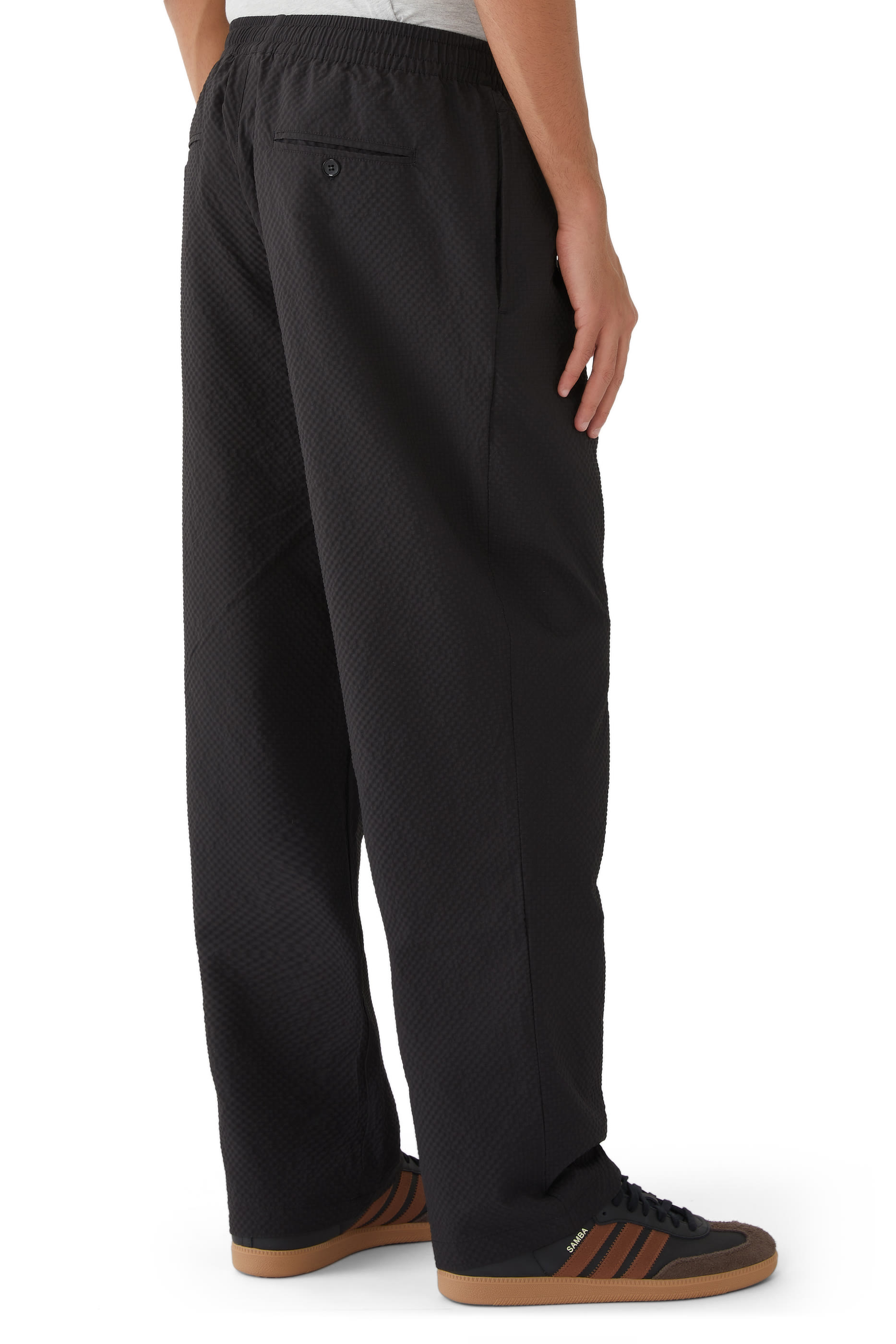 Seersucker Drawstring Trousers