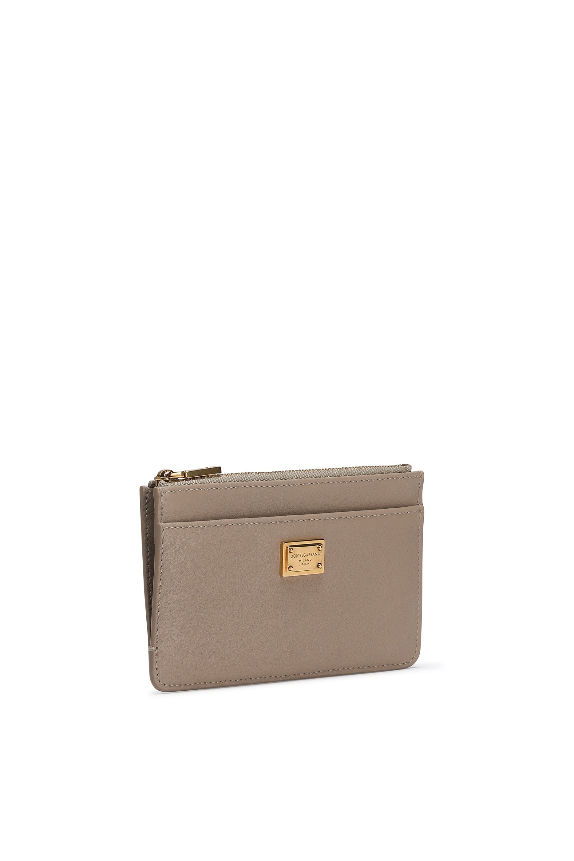 Logo Calfskin Card Holder