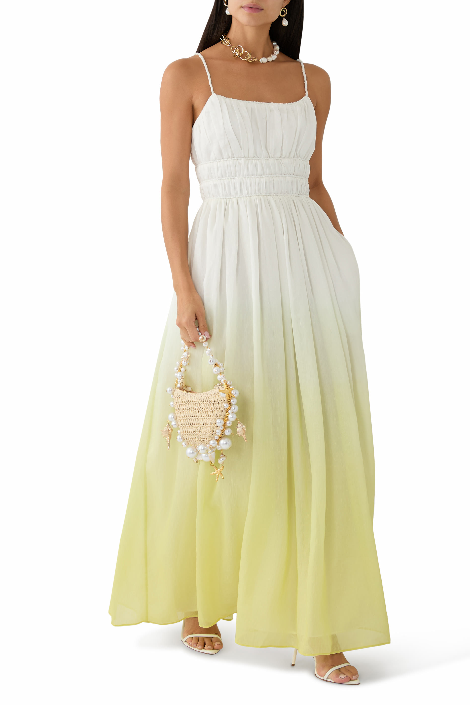 Acapella Ruched Midi Dress