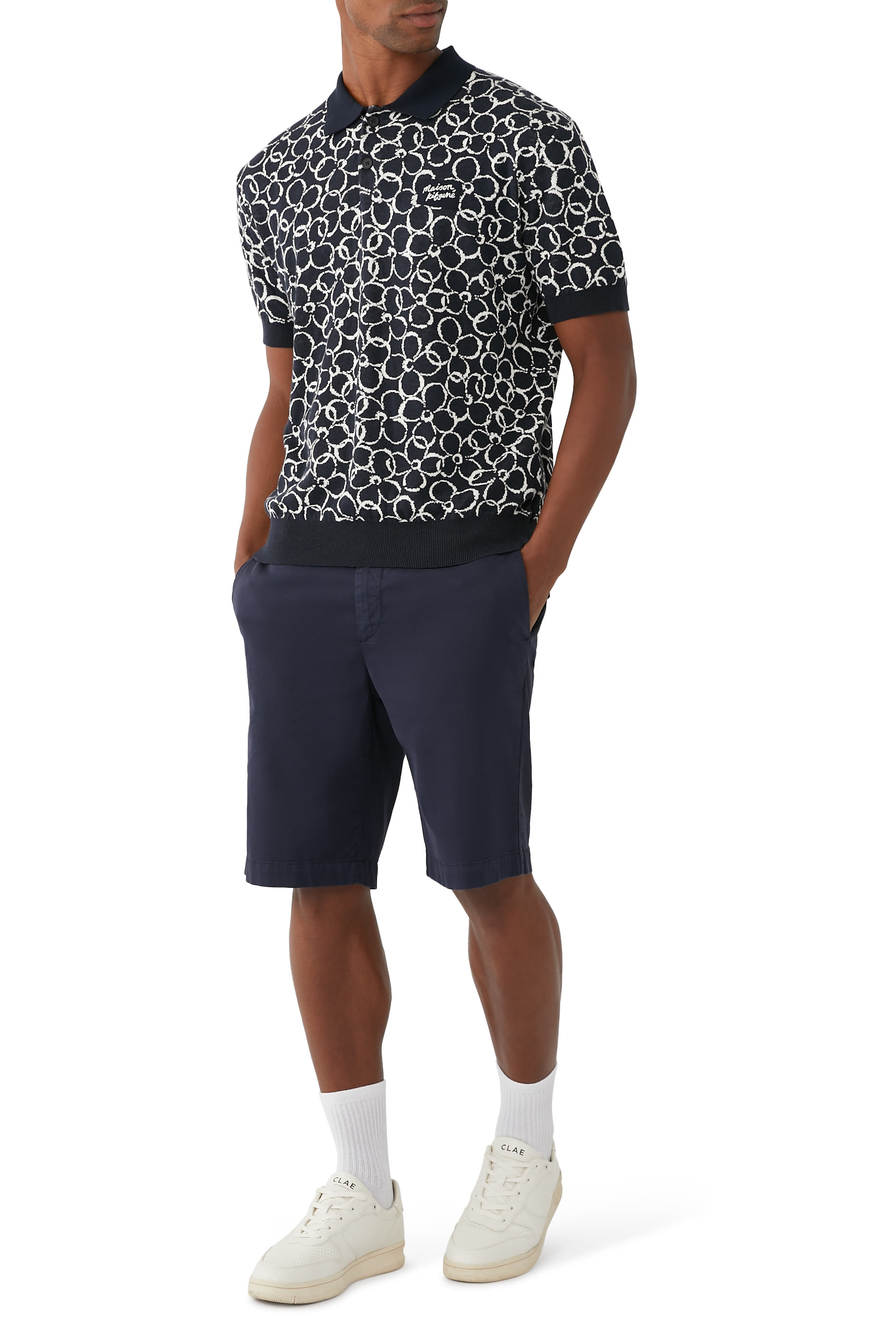 Abstract Daisy Jacquard Polo