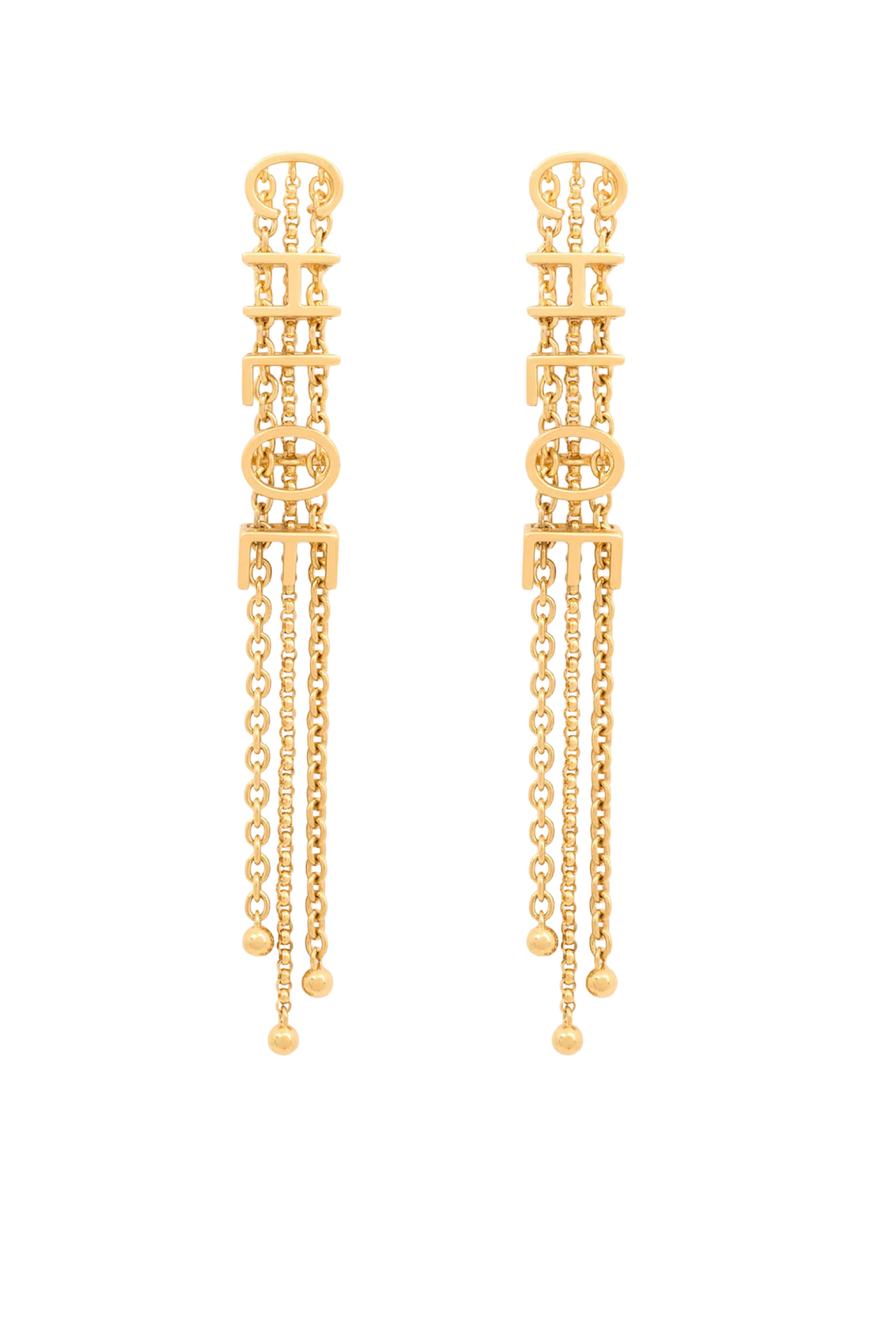 Mini Belt Dangling Earrings, Brass