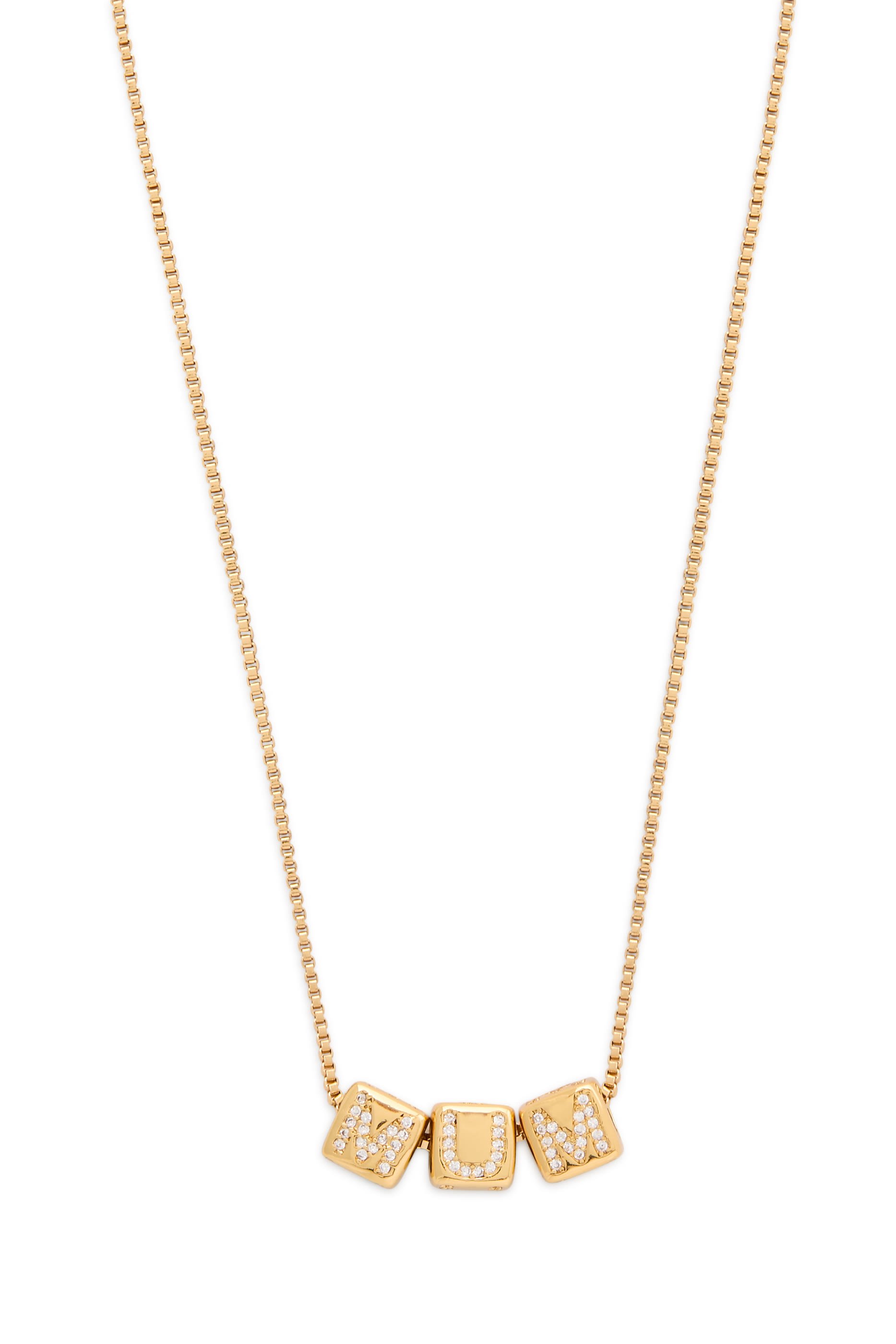 Mum Pendant, Brass & Cubic Zirconia
