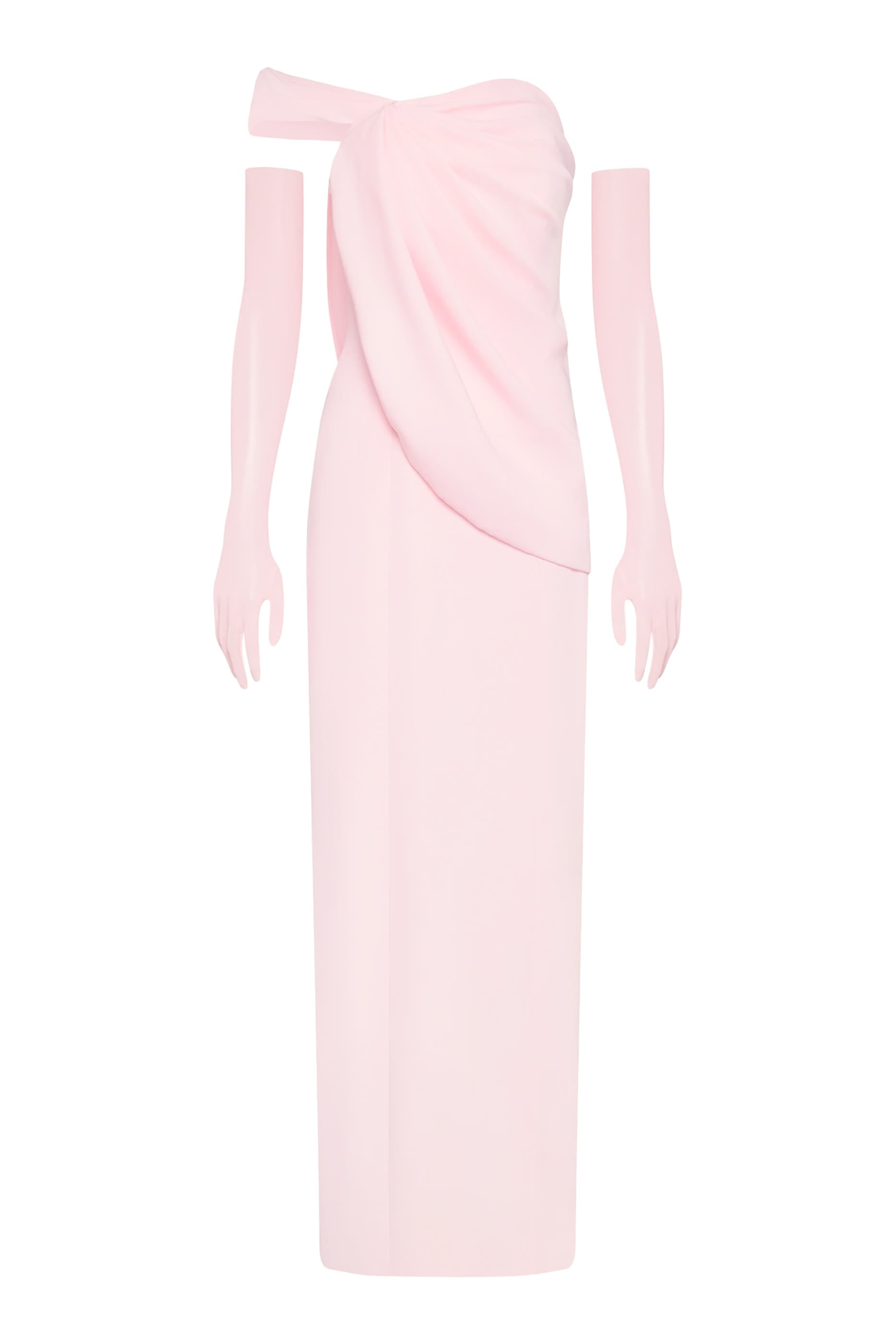 One-Shoulder Crepe Gown 