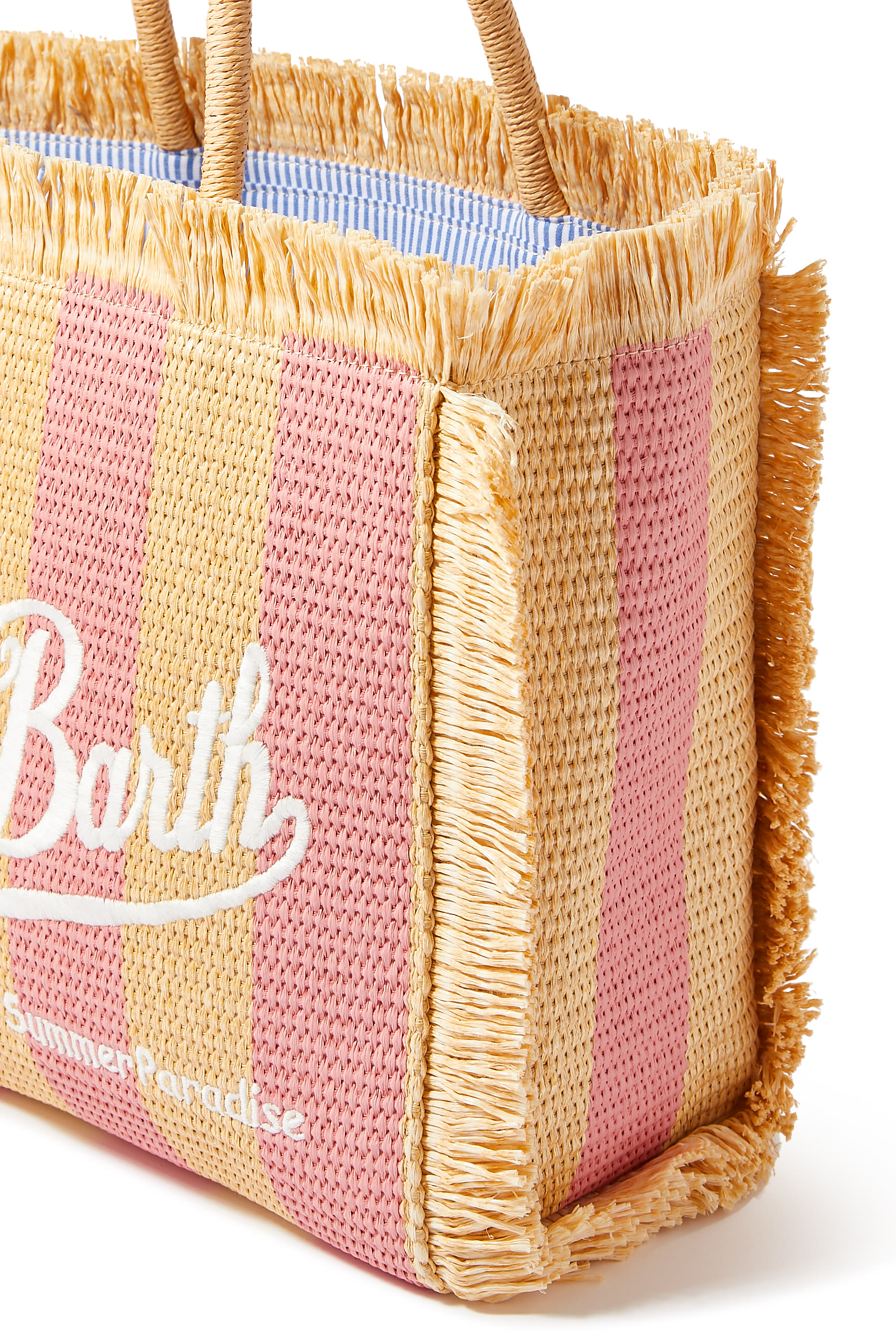Vanity Striped Straw Beach Bag