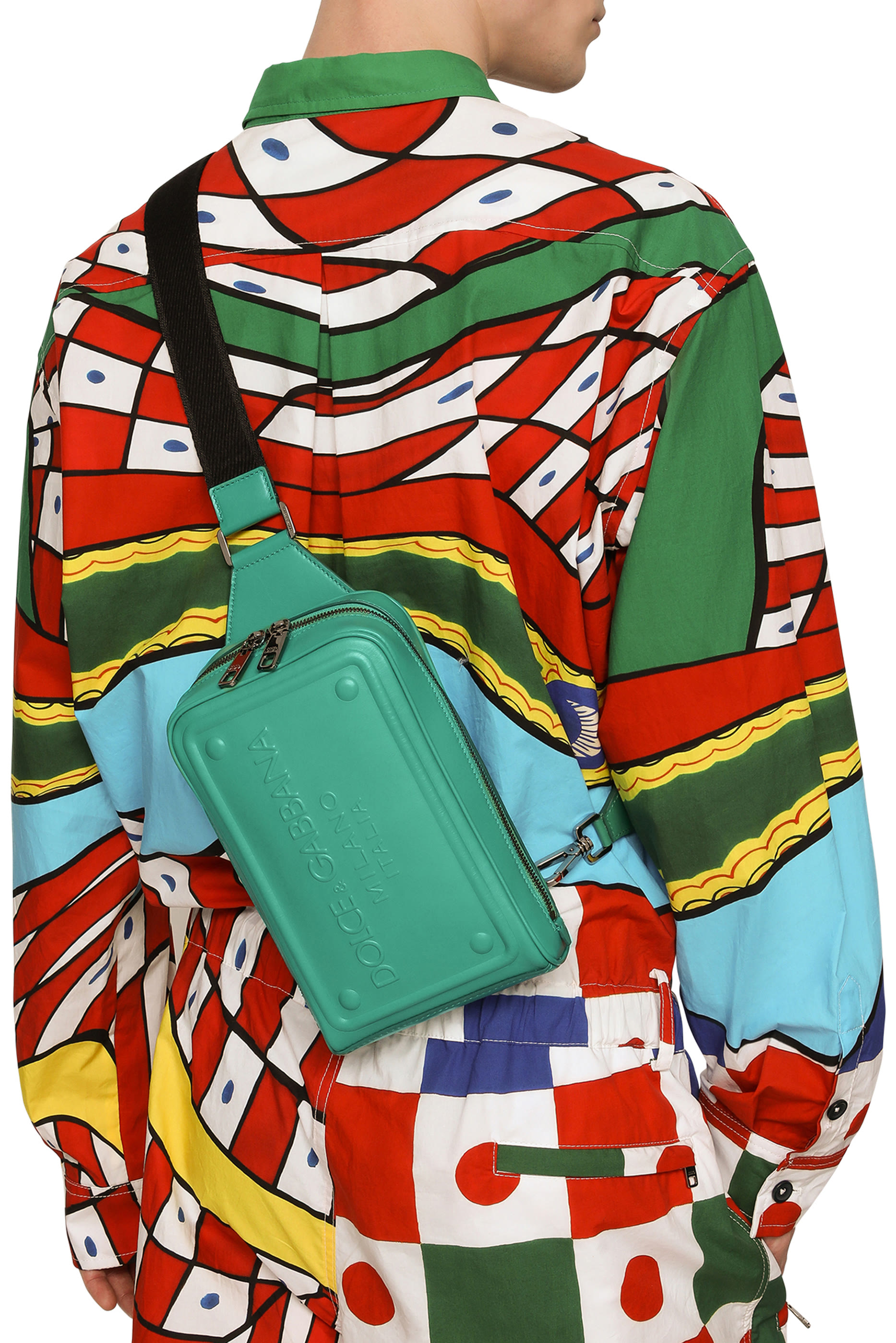 Raised Logo Calfskin Belt Bag 