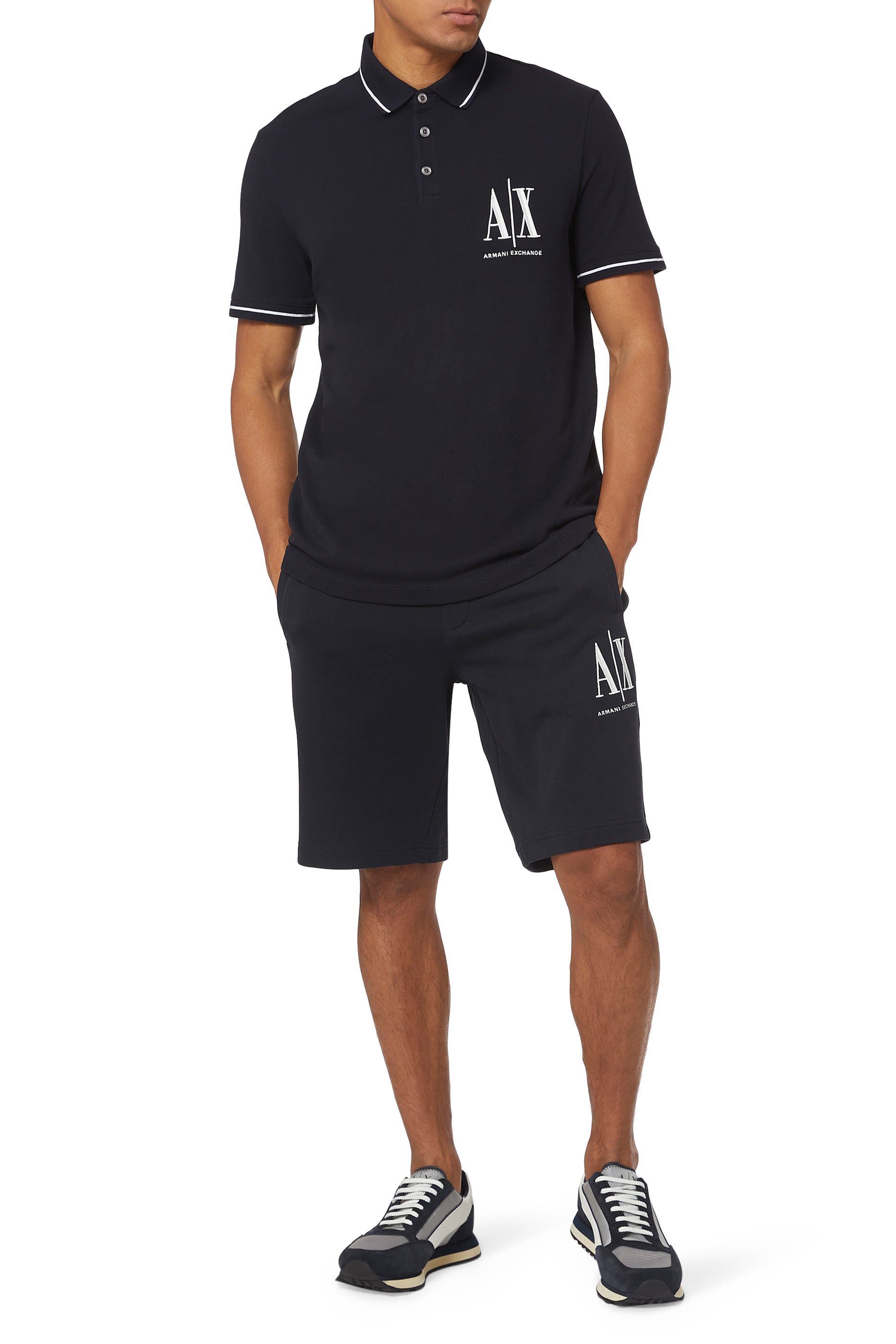 Logo Embroidery Cotton Shorts