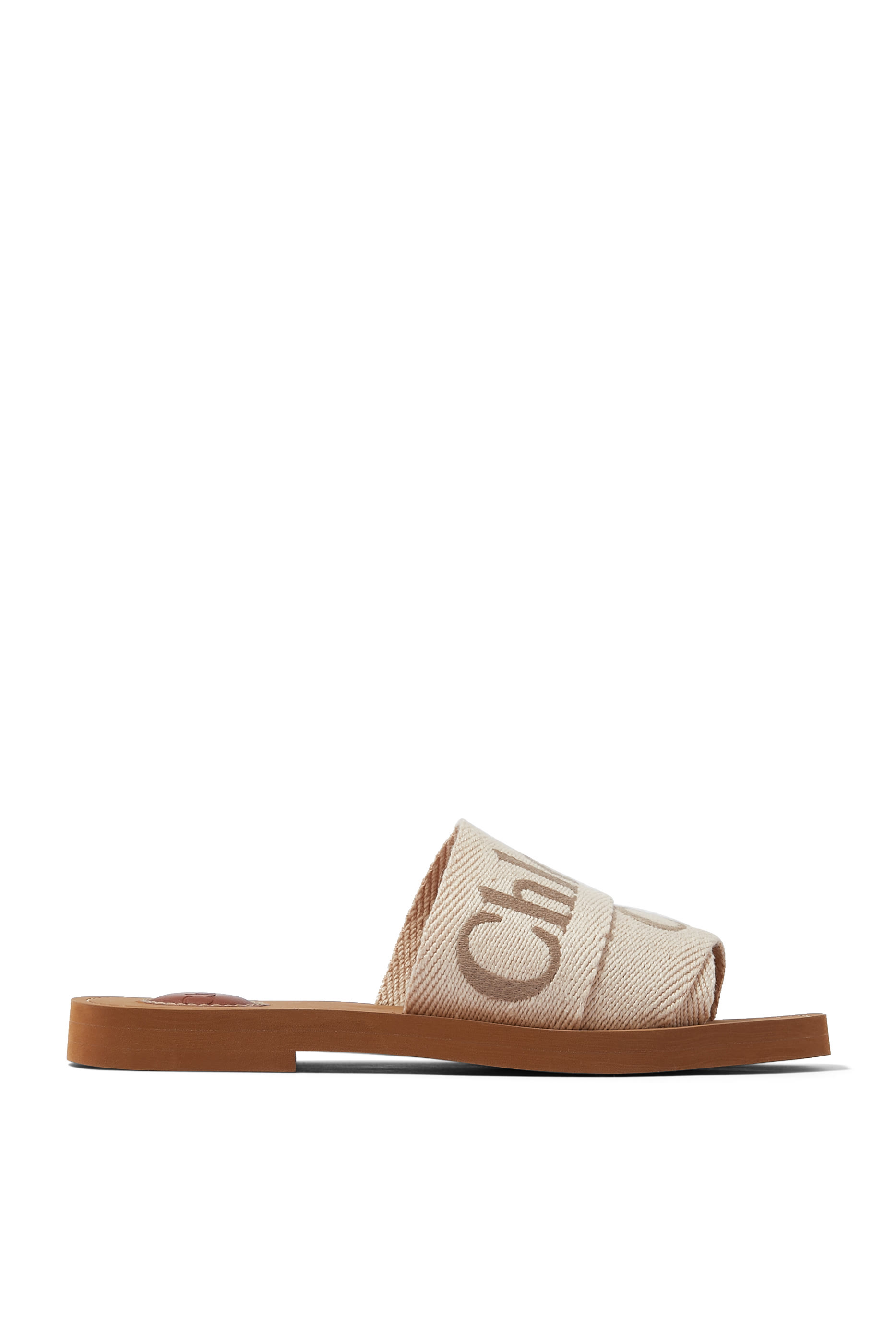 Woody Flat Linen Mules