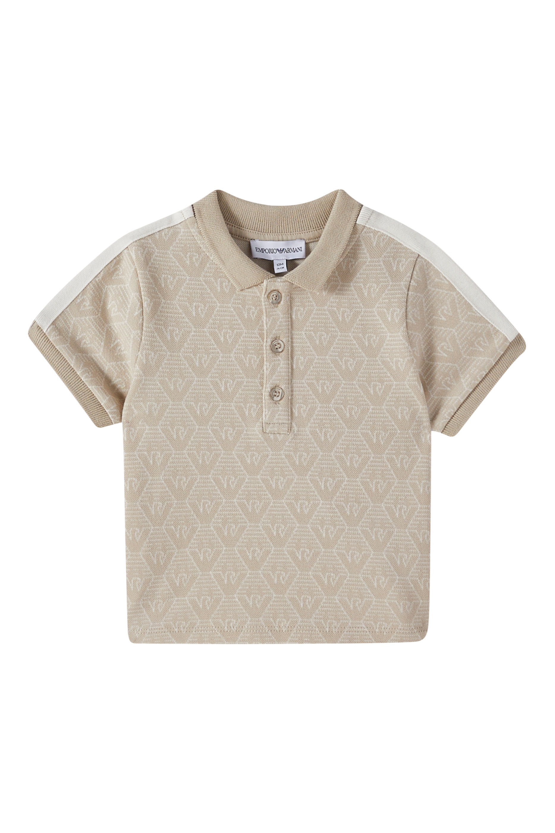 Kids All-Over Eagle Jacquard Jersey Polo Shirt