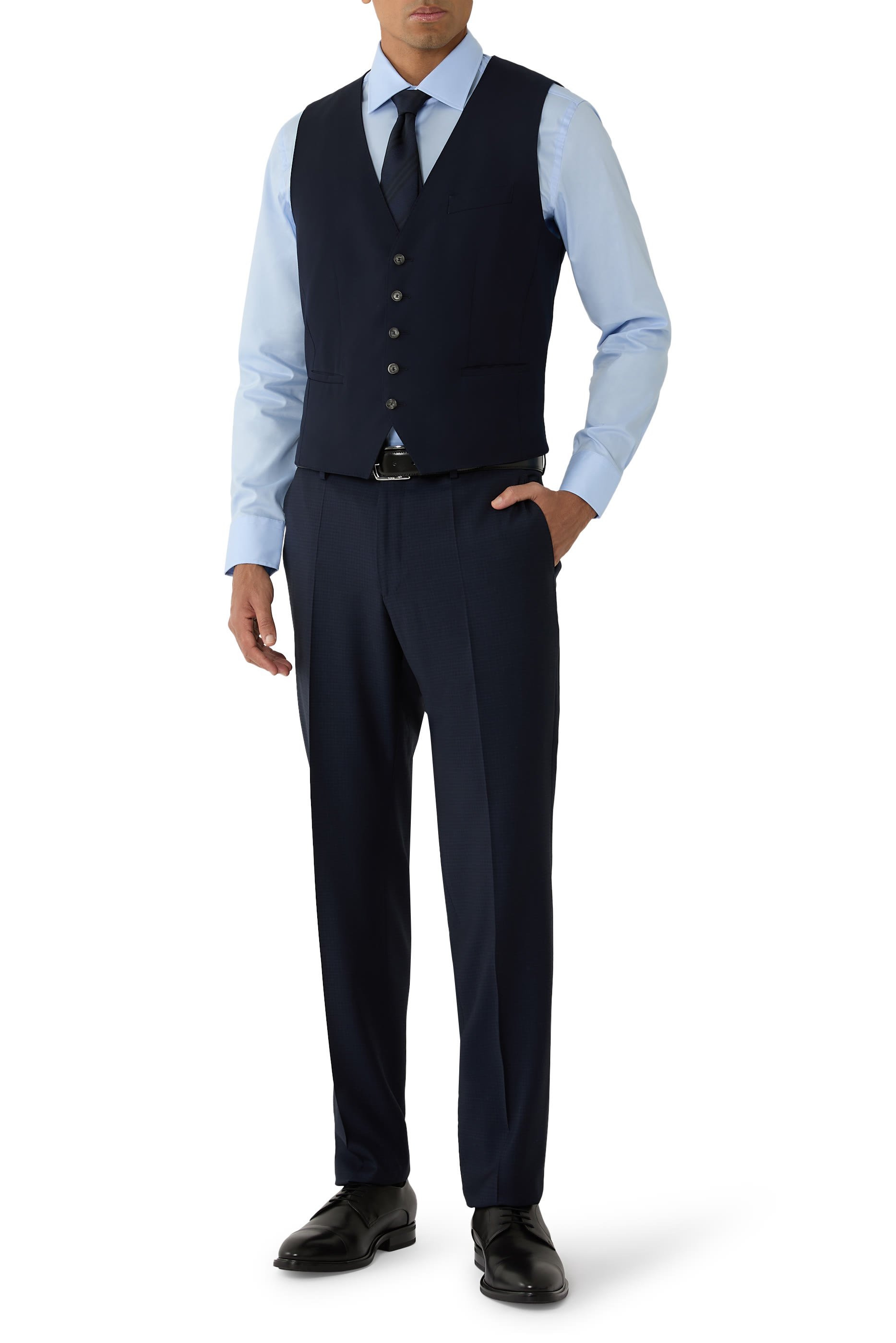 Stretch Slim-Fit Waistcoat in Virgin Wool