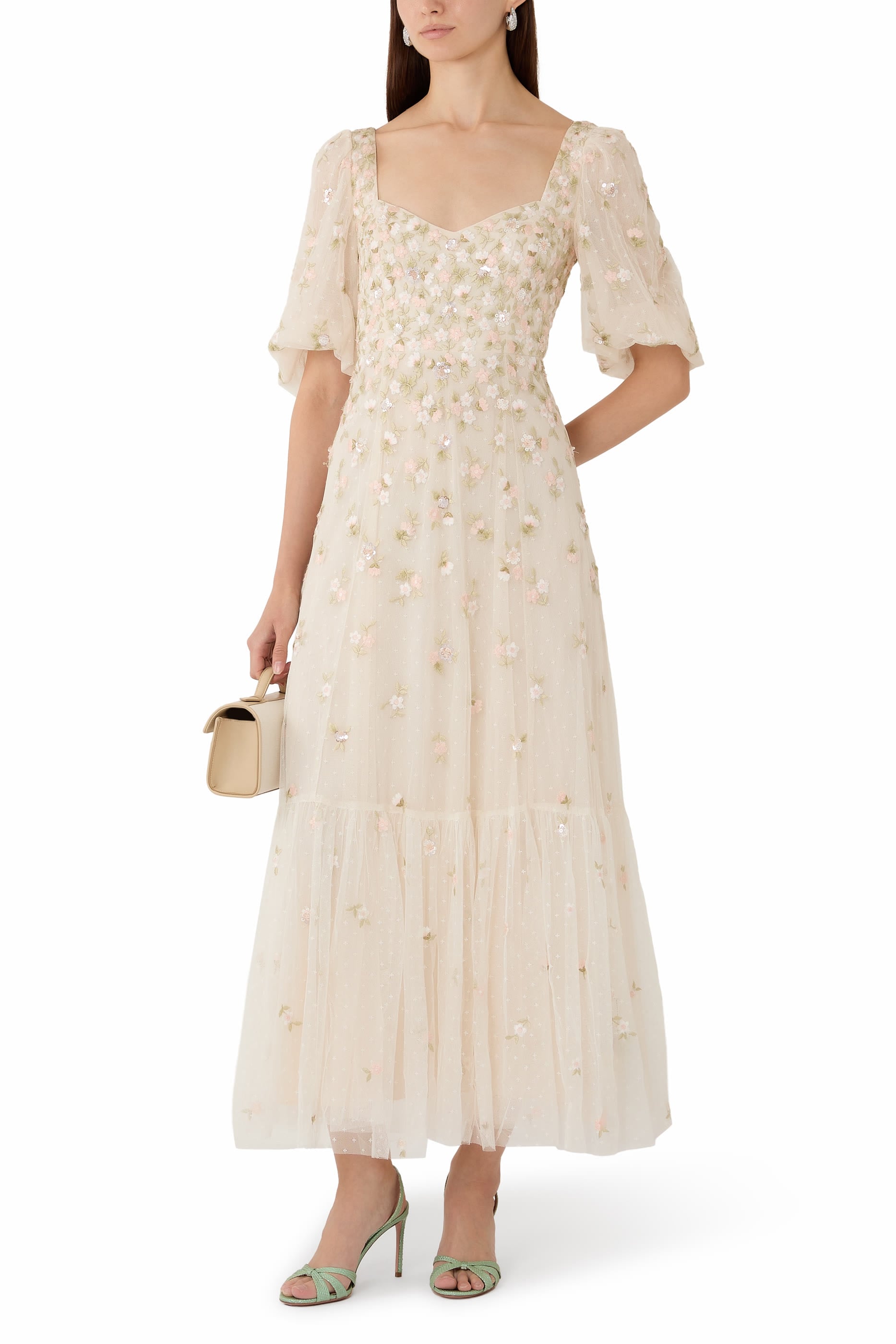 Meadow Ditsy Sweetheart Ankle Gown