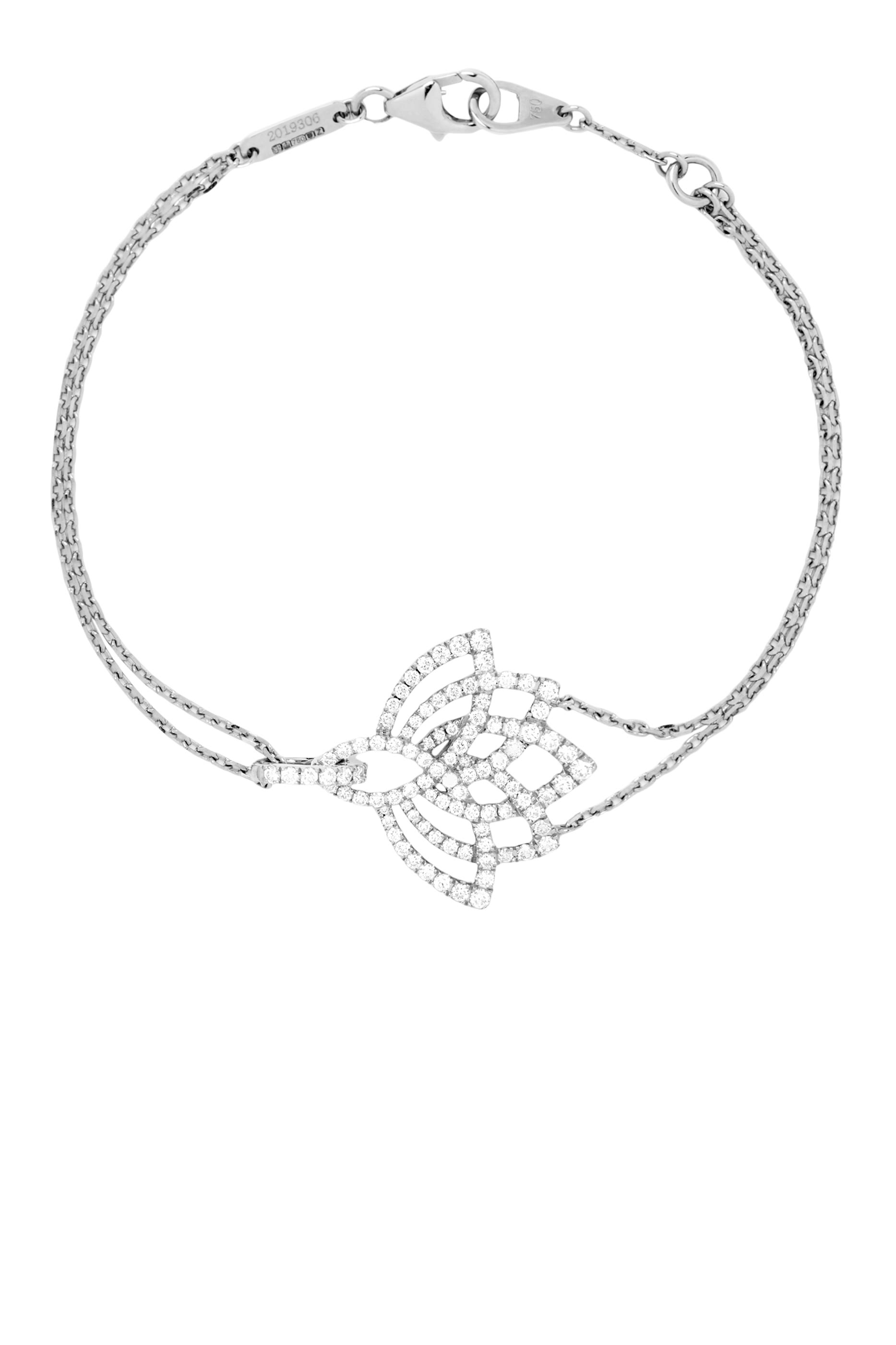 Lotus Blossom Bracelet, 18K White Gold & Diamonds