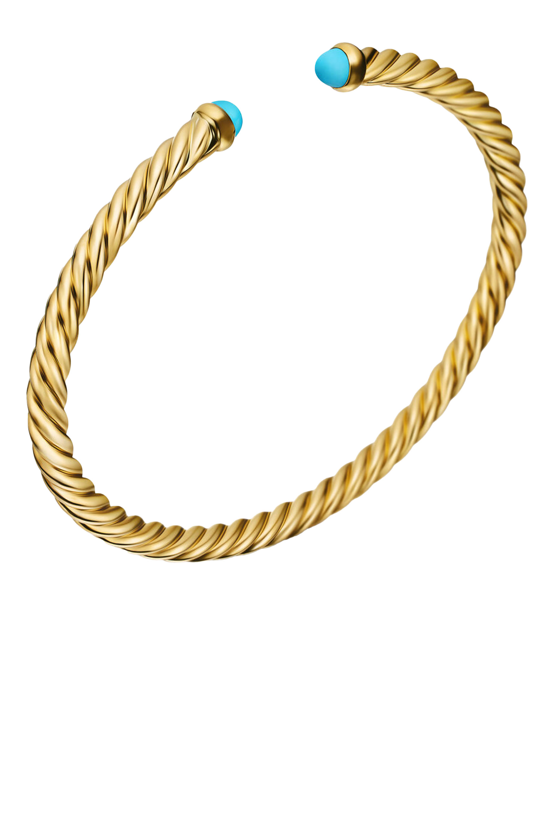 Cable Flex Bracelet, 18k Yellow Gold & Turquoise