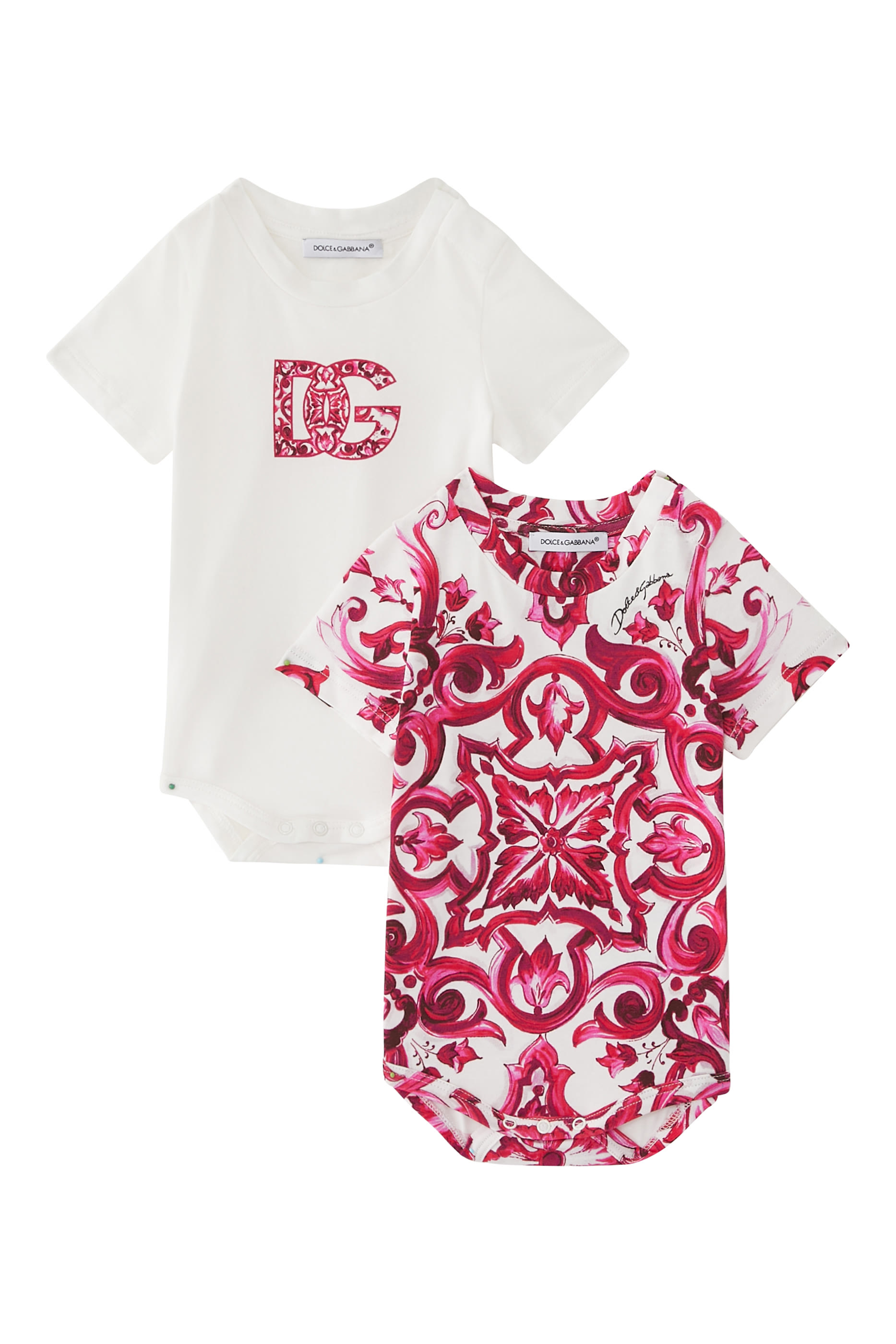 Kids Majolica Print Bodysuit, Set Of 2