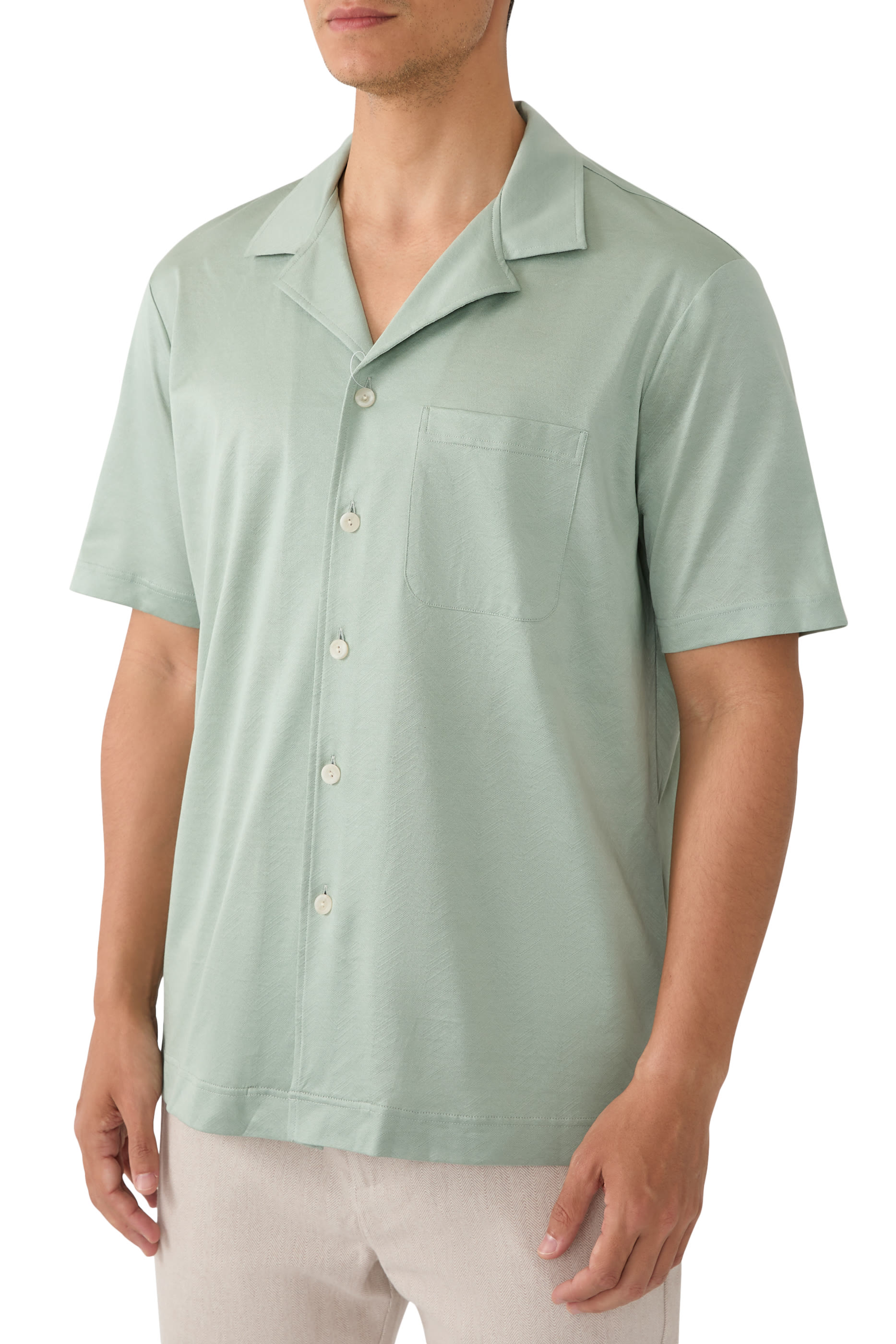 Filo di Scozia Jacquard Resort Shirt