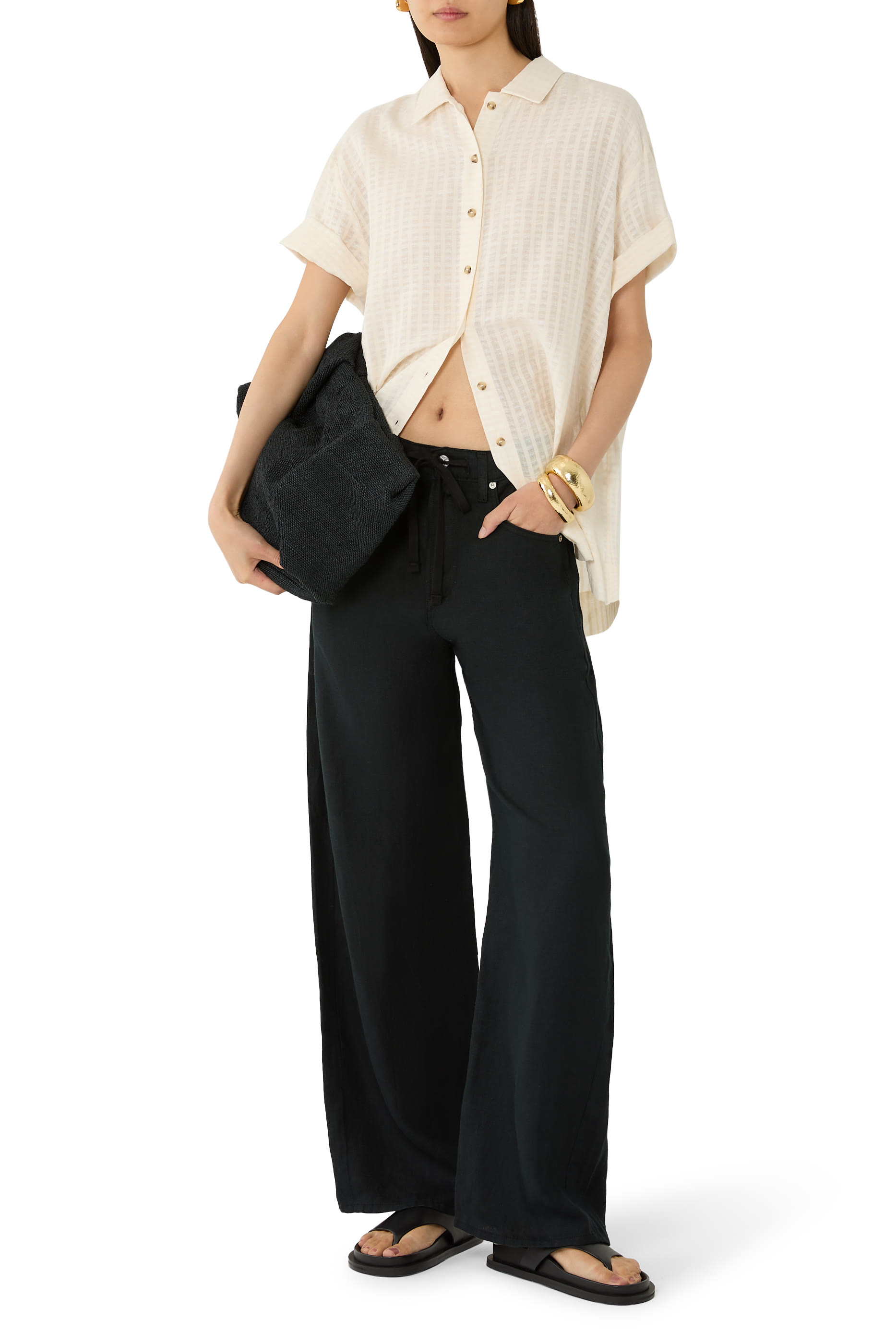 Brynn Pull-On Linen Trousers 