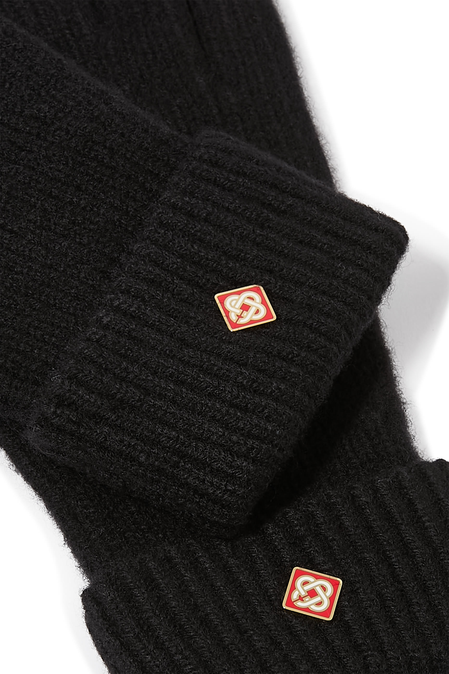 Ribbed-Cuff Logo Gloves