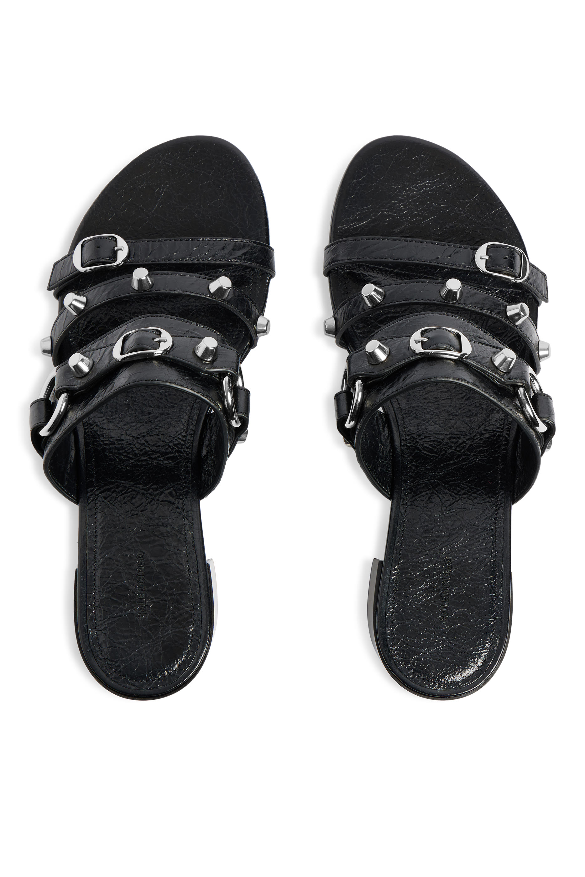 City Embellished 50 Crinkled-Leather Sandals