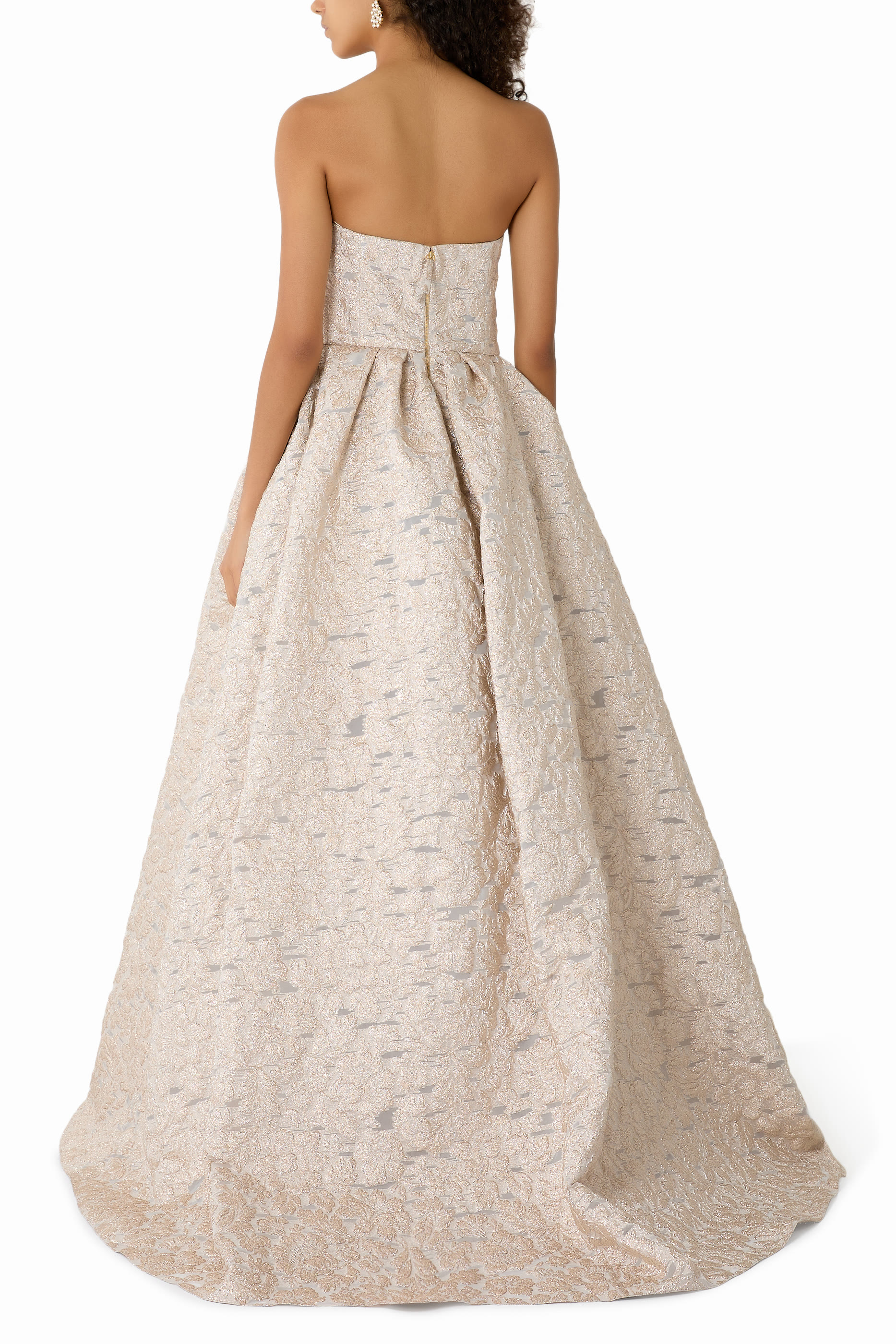 Strapless Fil Coupé Gown