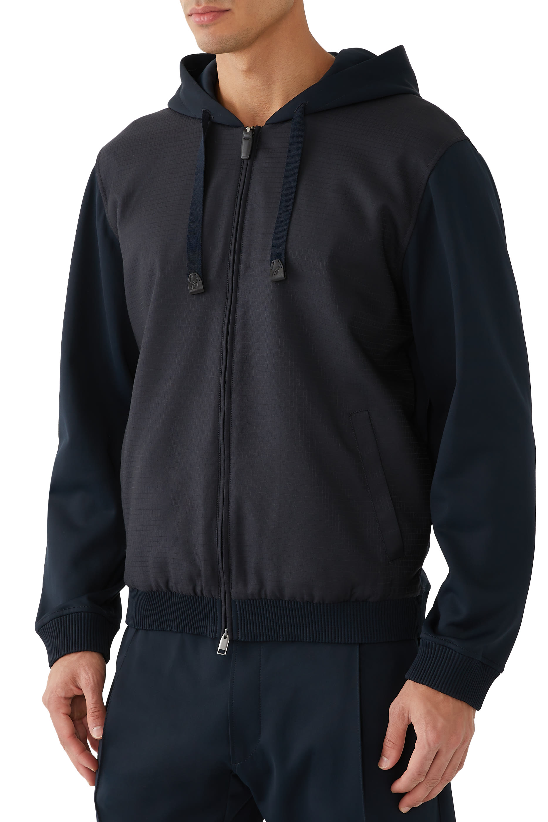 Cotton Full-Zip Hooded Blouson