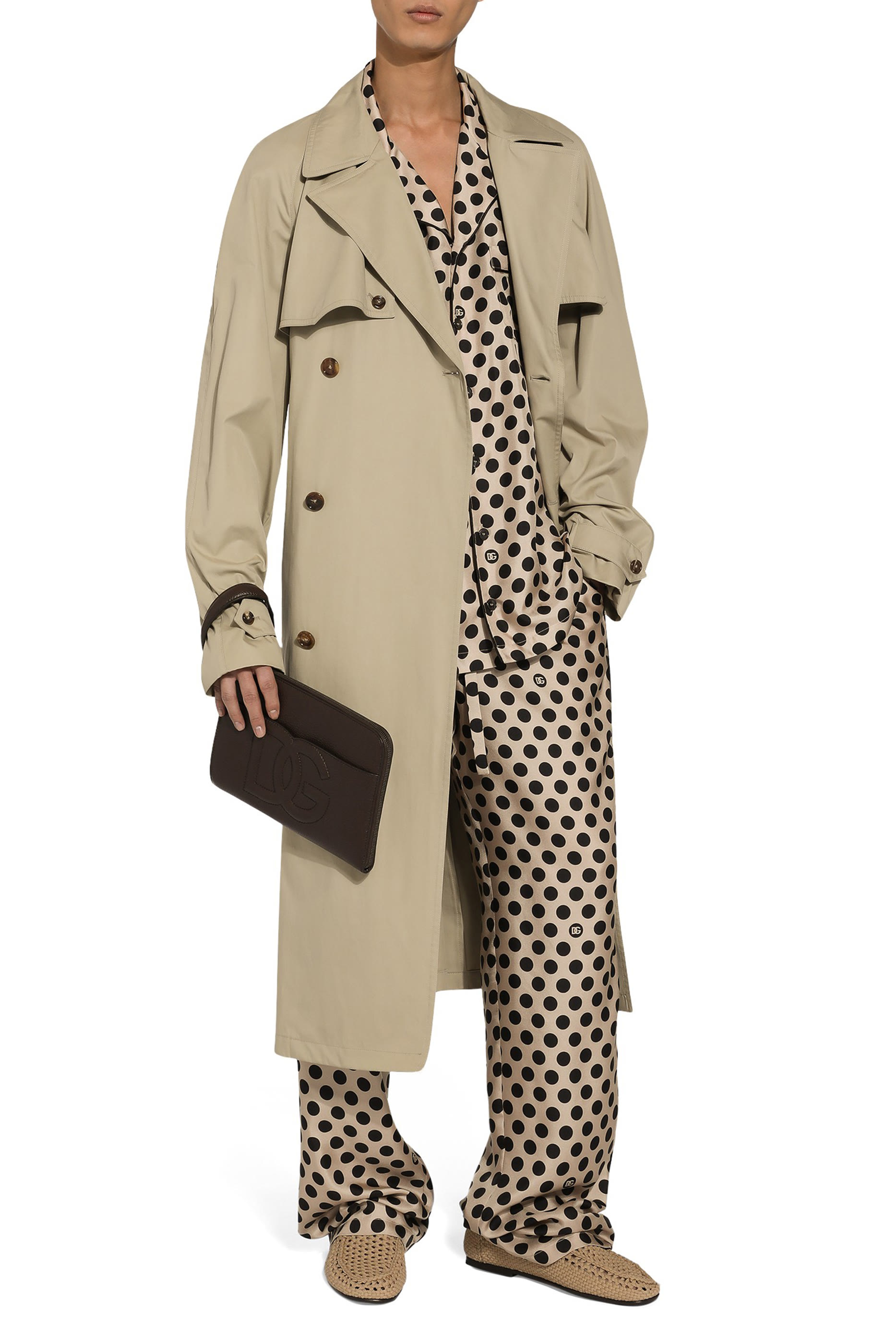 Polka-Dot Print and DG Logo Silk Jogging Pants