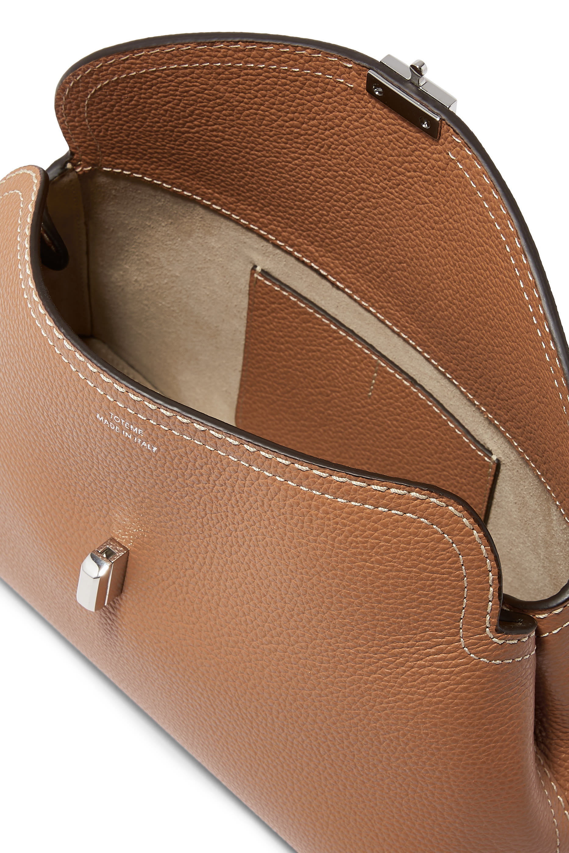 T-Lock Grained-Leather Clutch