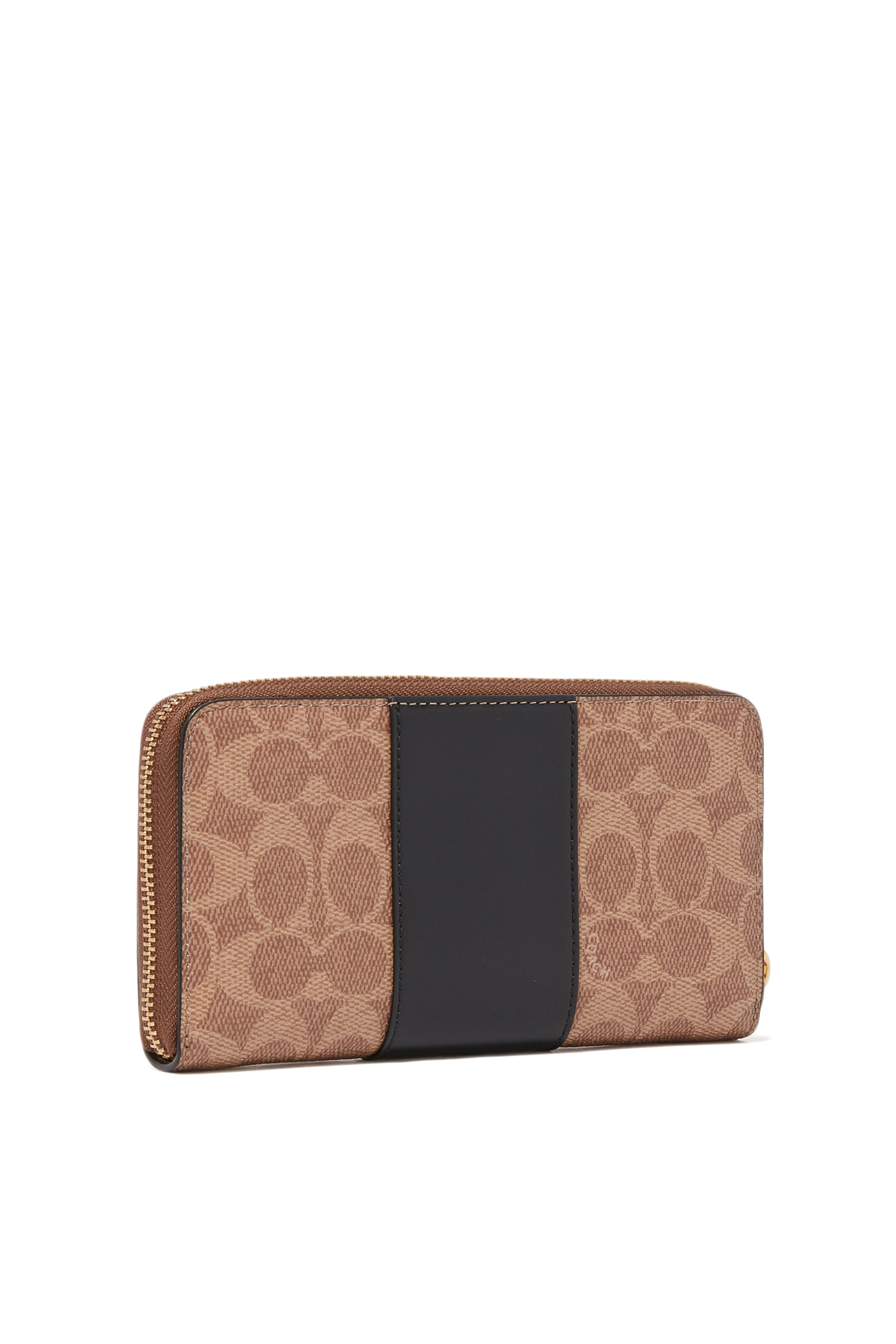 Color-Block Signature Accordion Zip Wallet