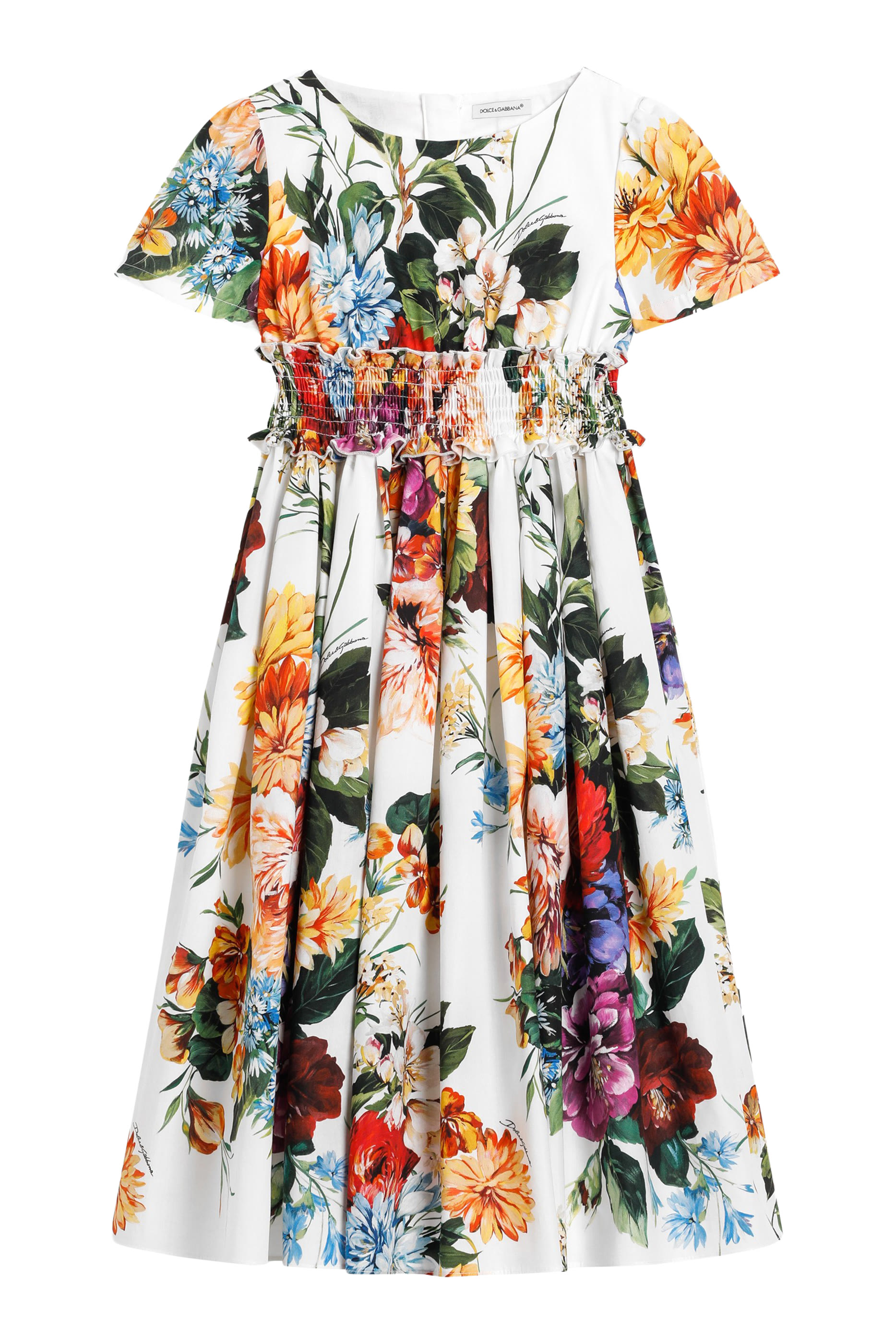 Kids Flower Print Poplin Dress