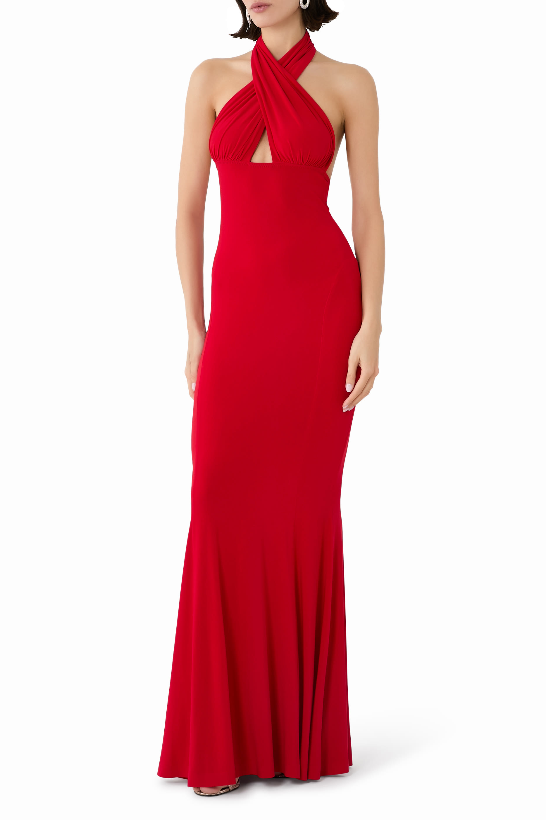 Cross Halter Fishtail Gown