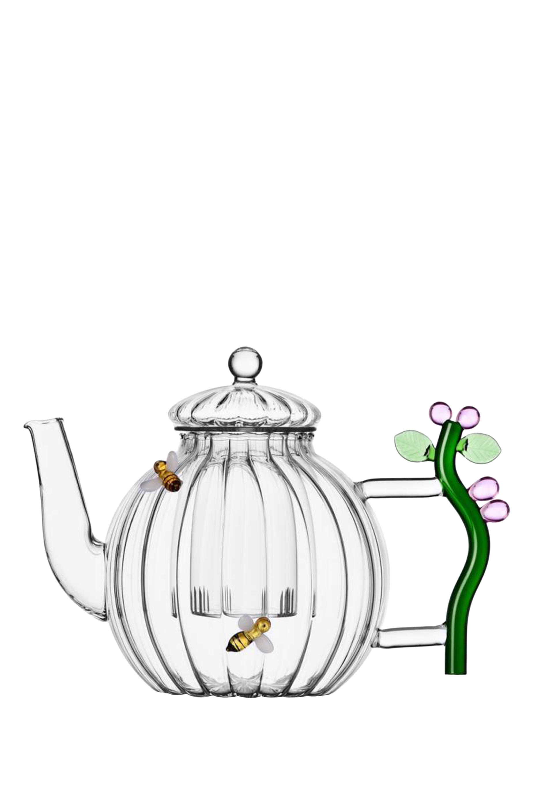 Optic Pink Teapot with Flower & Bee