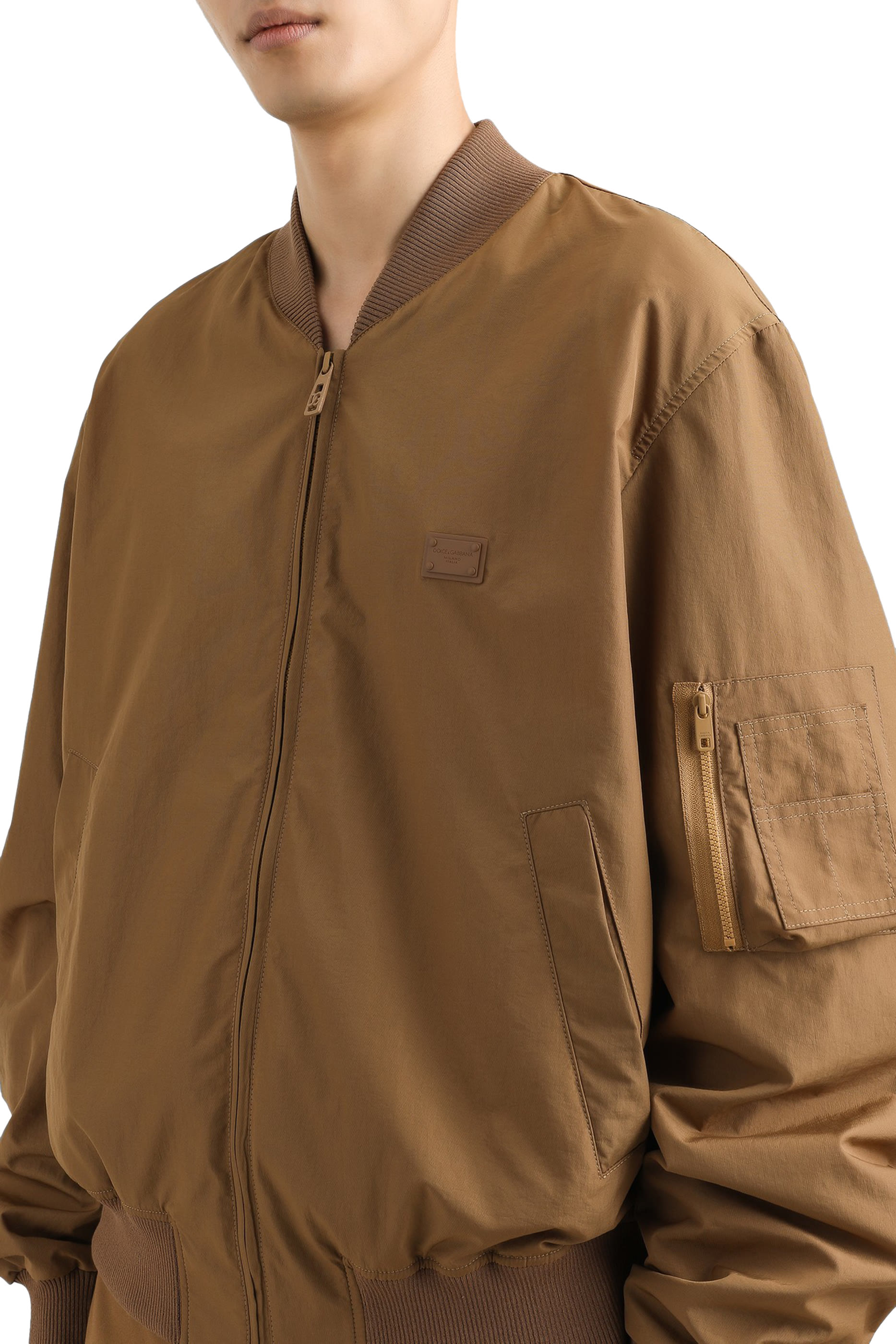 Logo Tag Technical Fabric Bomber Jacket