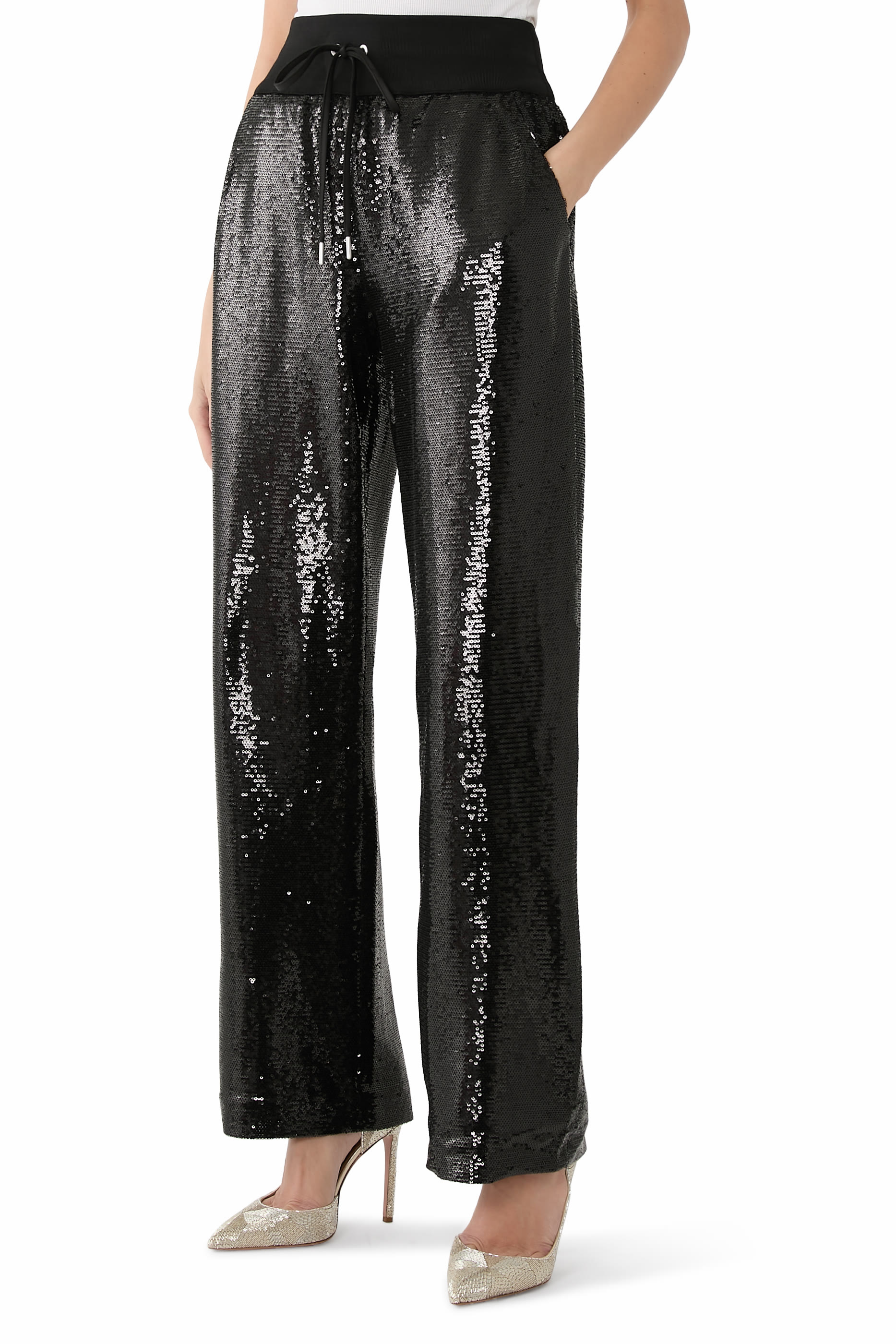 Milly Sequin Cargo Trousers