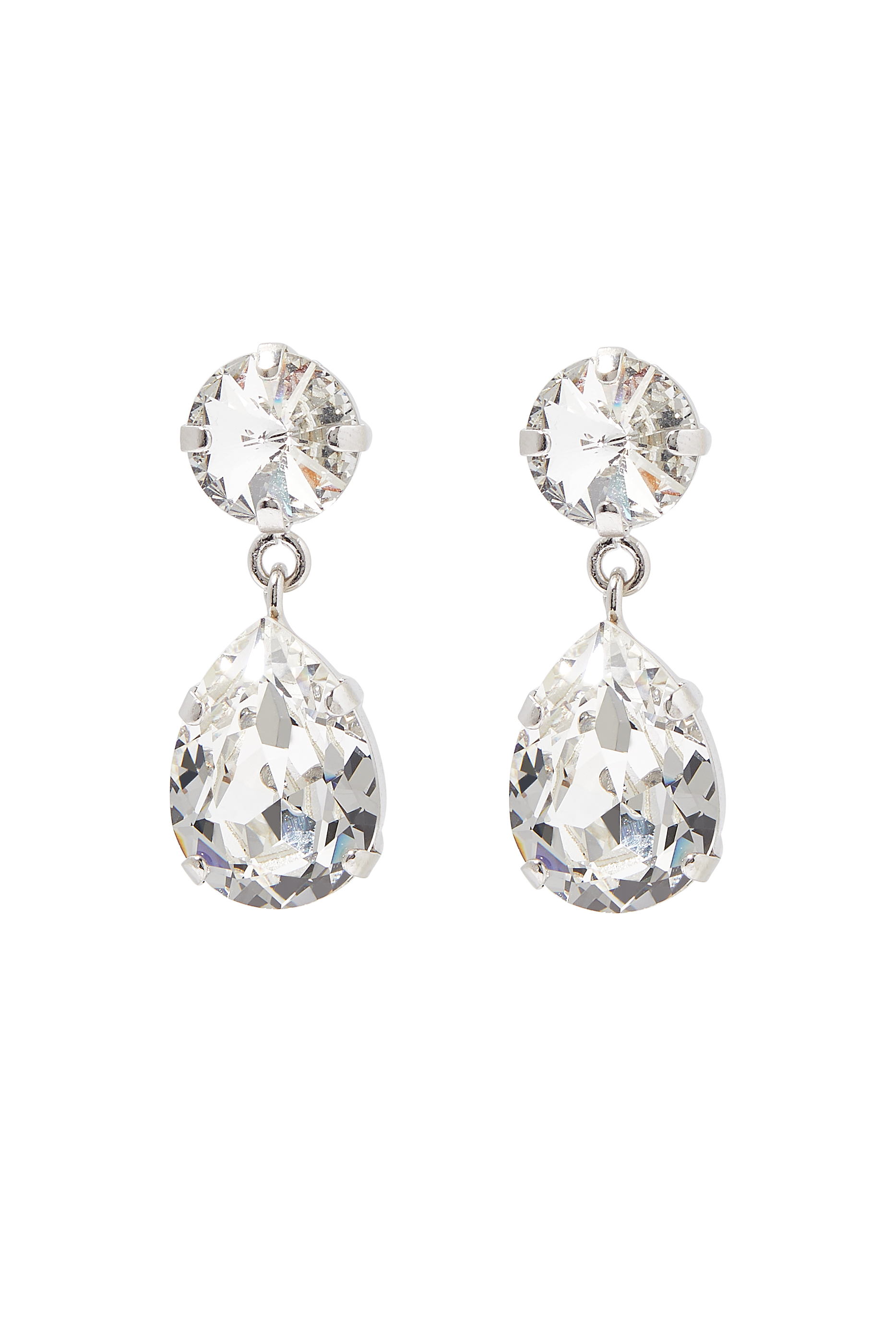 Classic Drop Earrings, 18K Gold/Rhodium & Crystals