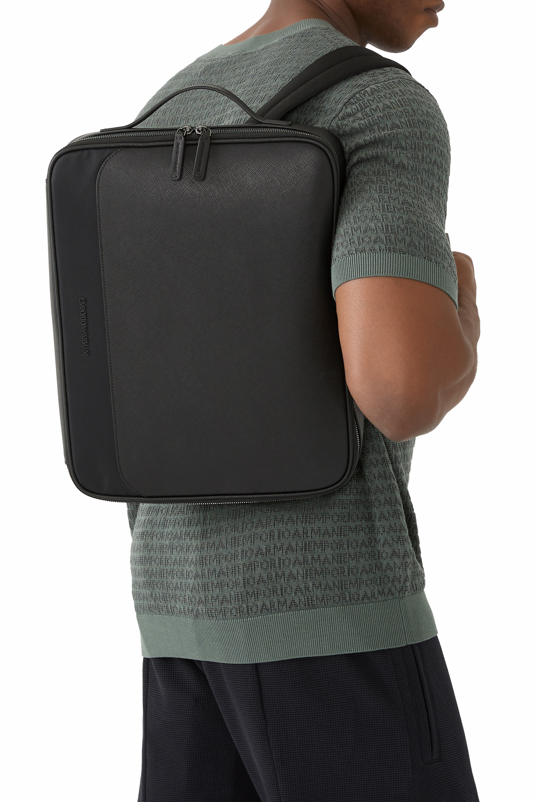 ASV Regenerated Saffiano and Recycled Nylon Business Bag