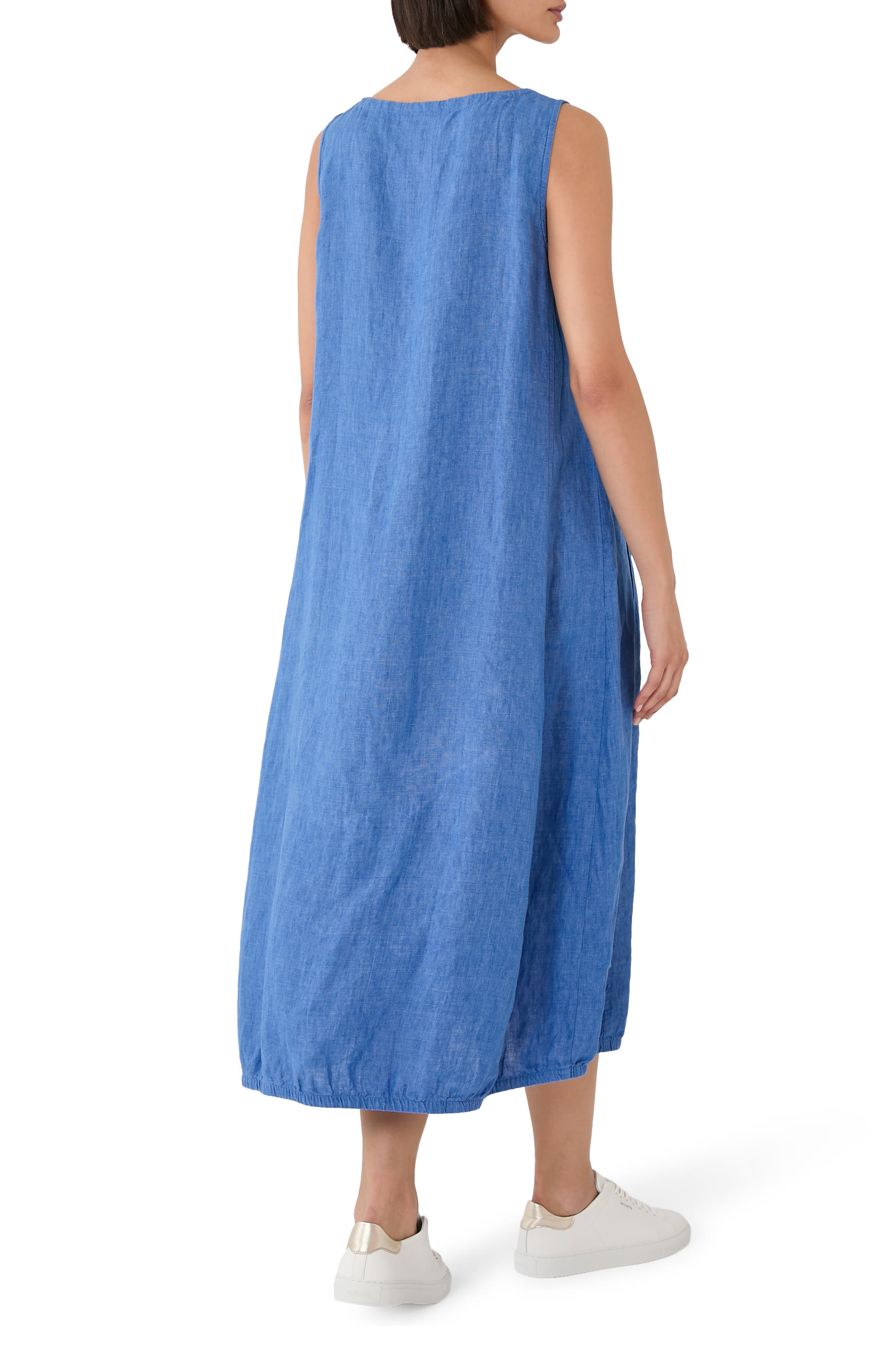 Washed Organic Linen Délavé Lantern Dress