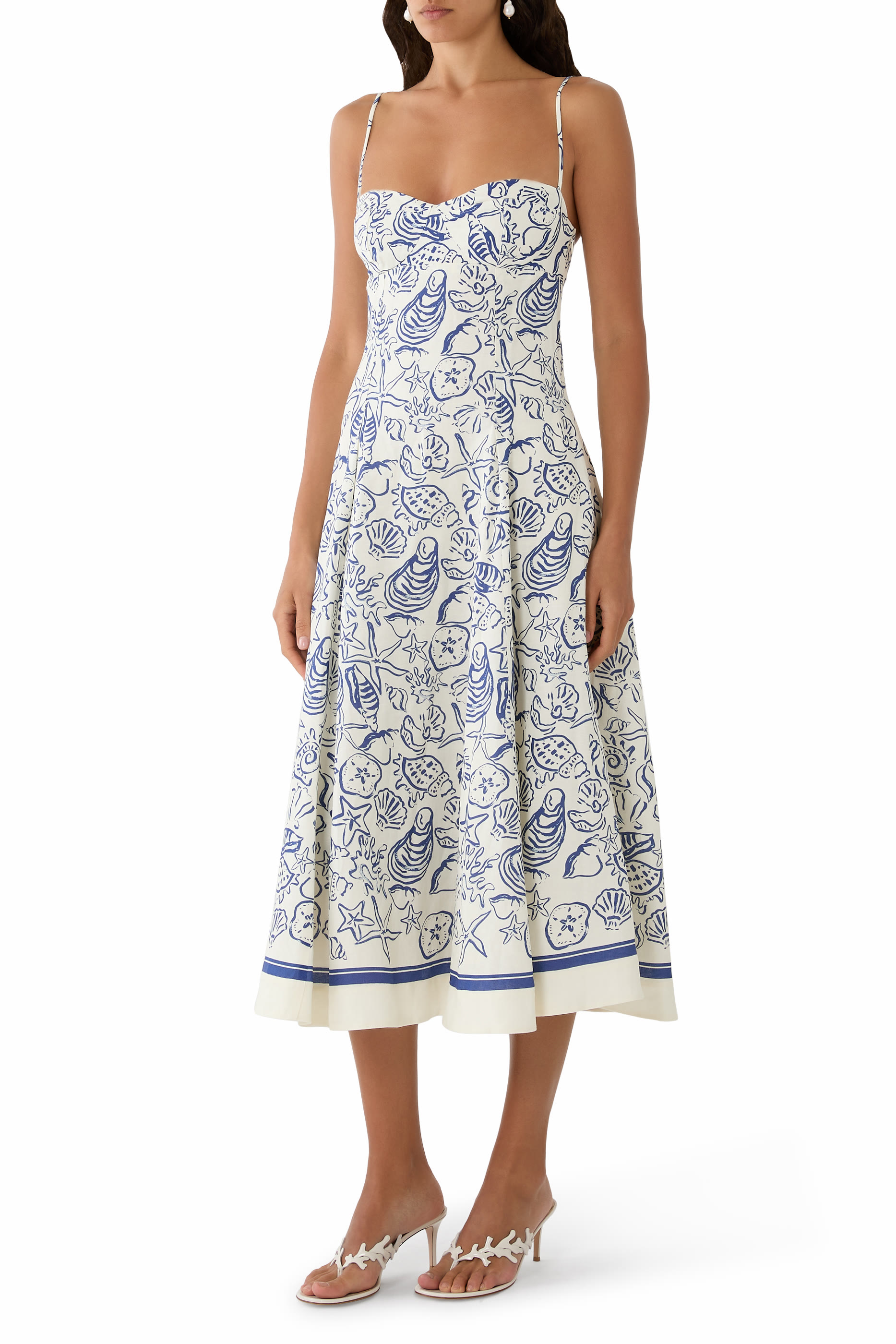 Analise Linen Bustier Midi Dress