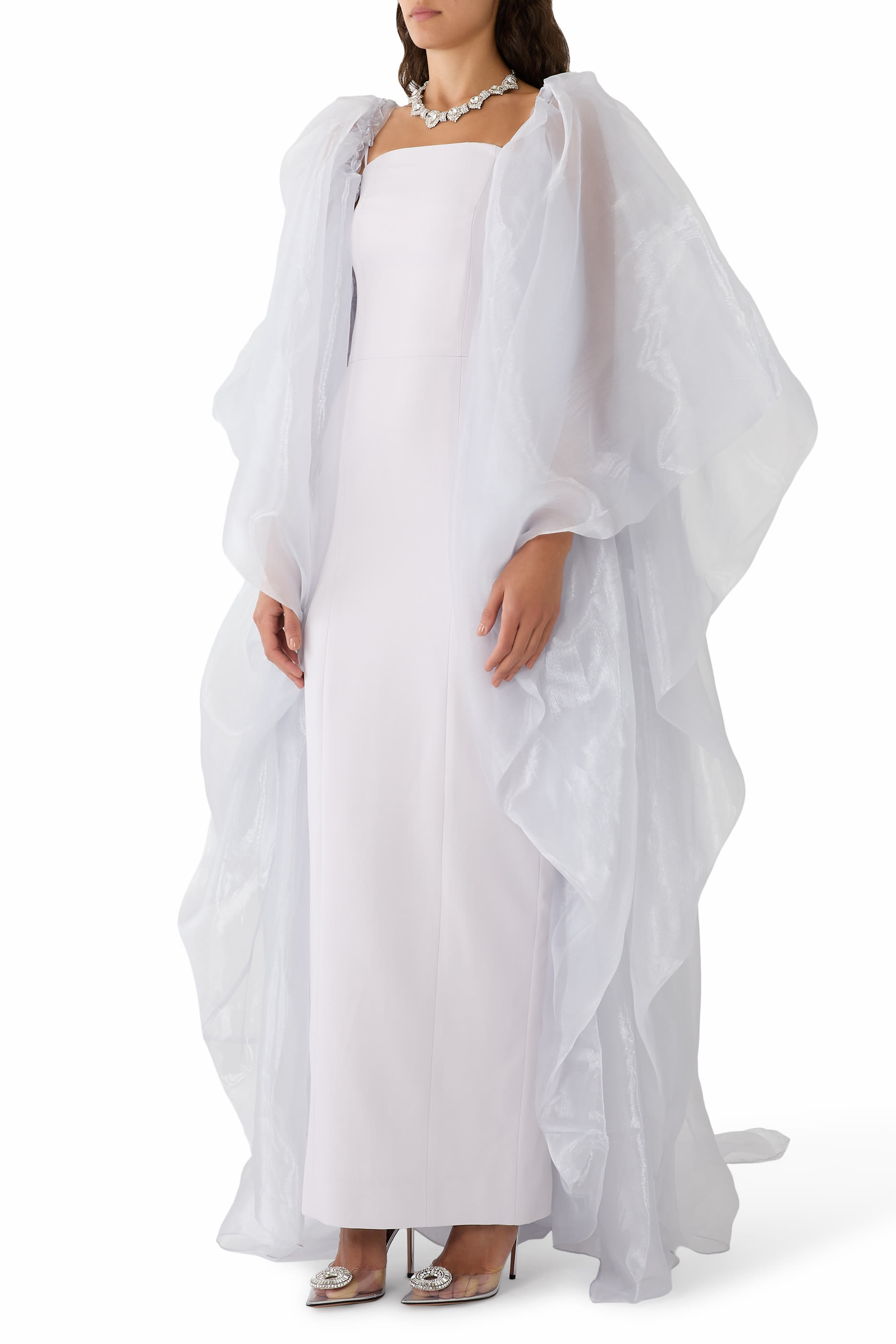 Slim-Cut Full-Length Crepe Gown 