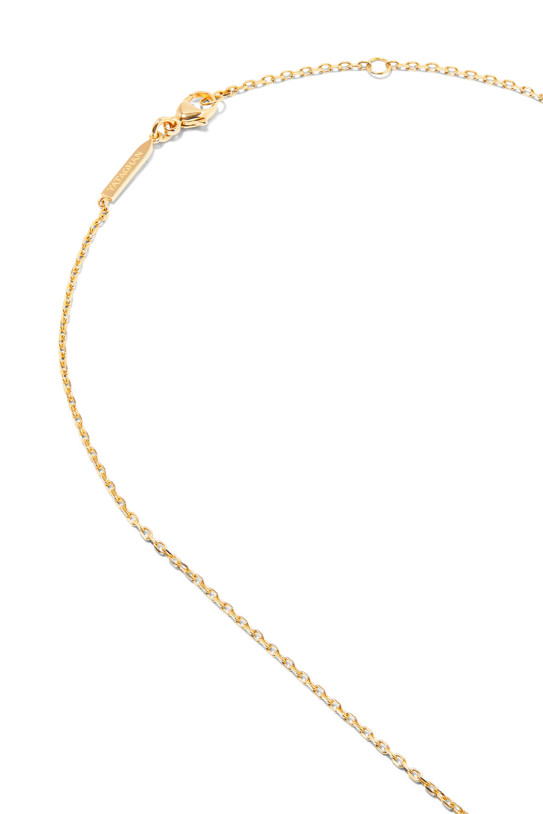 Horizontal Chakra Necklace, 18k Yellow Gold with Diamonds & Amethyst